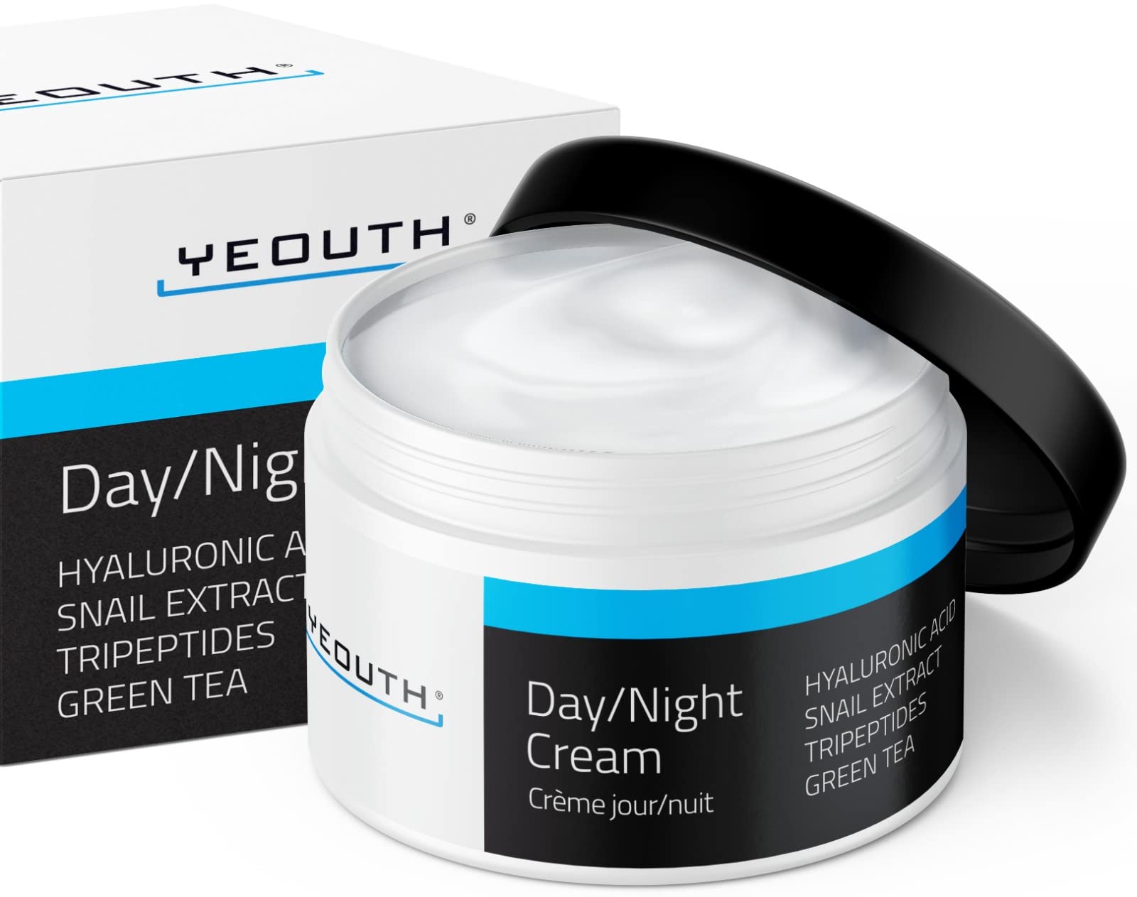 YEOUTH Day Night Cream for Face with Hyaluronic Acid & Snail Mucin, Moisturizer Face Cream, Rejuvenating Face Moisturizer for Wo