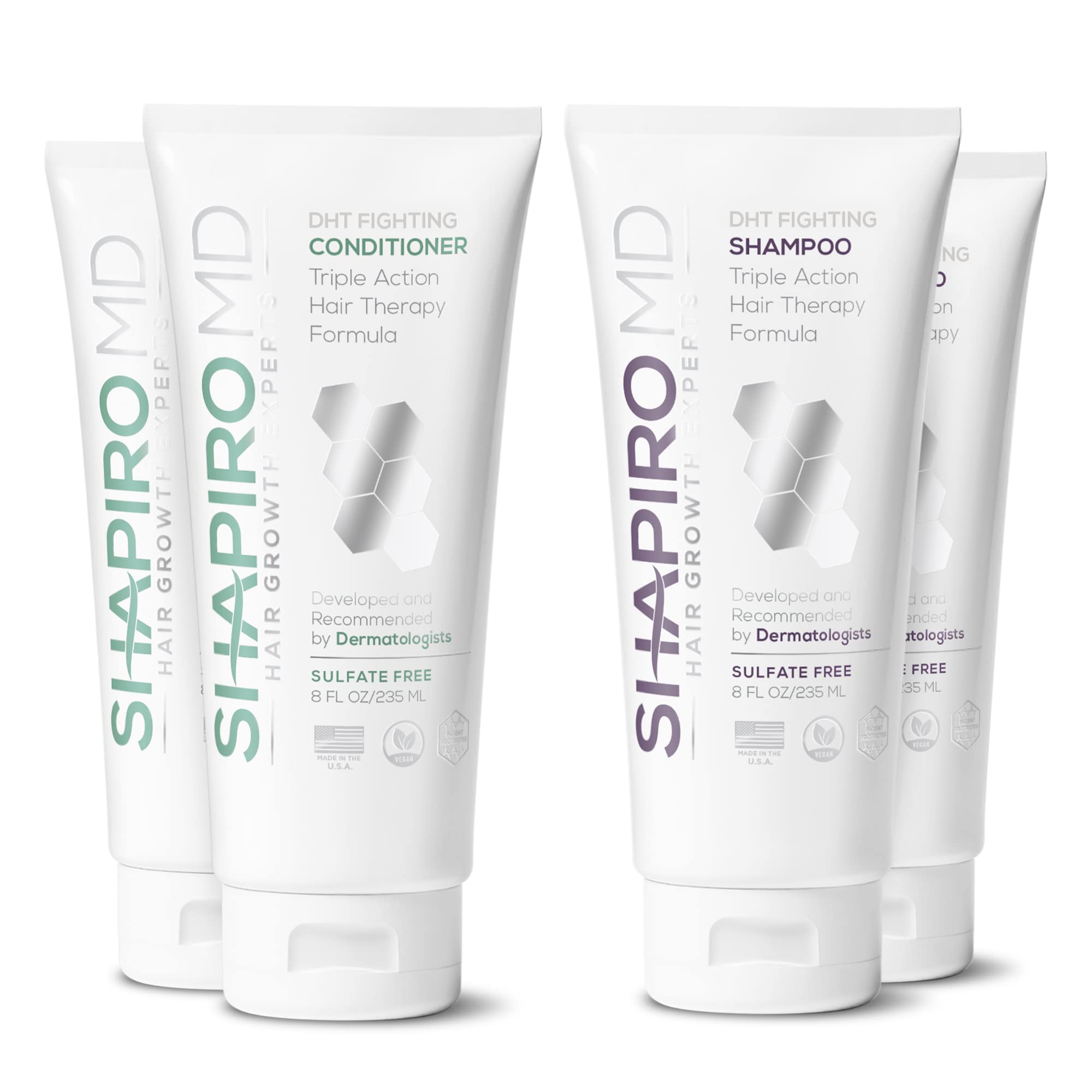 Hair Loss Shampoo and Conditioner | DHT Fighting Vegan Formula for Thinning Hair Developed by Dermatologists | Experience Health