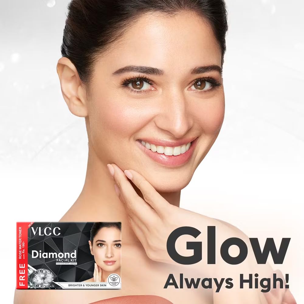 Vlcc Diamond Facial Kit + Free Rose Water Toner | 300Gm + 100Ml