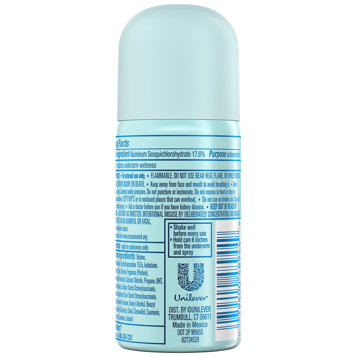 Degree Advanced Antiperspirant Deodorant Spray, Shower Clean 2-Pack - Travel Deodorant For Women, 72H Protection, 1 Oz Ea