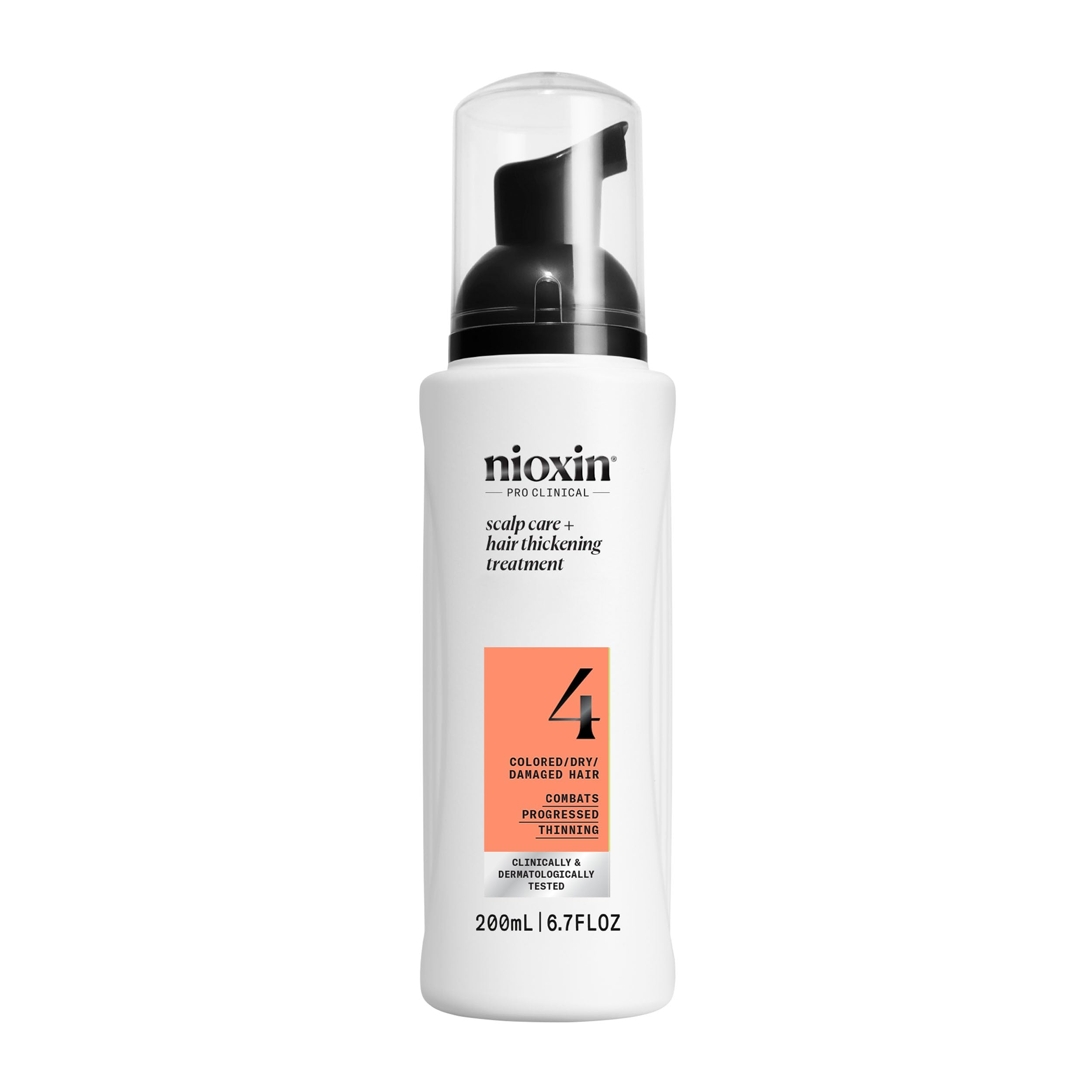 Nioxin System 4 Scalp + Hair Thickening Treatment- Serum for Damaged Hair with Progressed Thinning, 6.8 oz (Packaging May Vary)