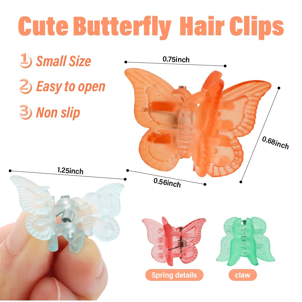 Ahoney 60PCS Mini Butterfly Hair Clips for Hair with Box Glitter 90s Y2k Hair Accessories for Girls Women 04
