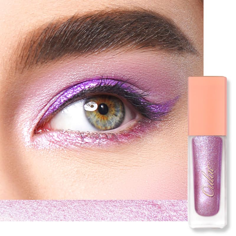 Oulac Sheer Taffy Pink Eyeshadow With Silver Sparkle, Metallic Finish, Infused With Sodium Hyaluronate & Aloe, Vegan, CrueltyFr