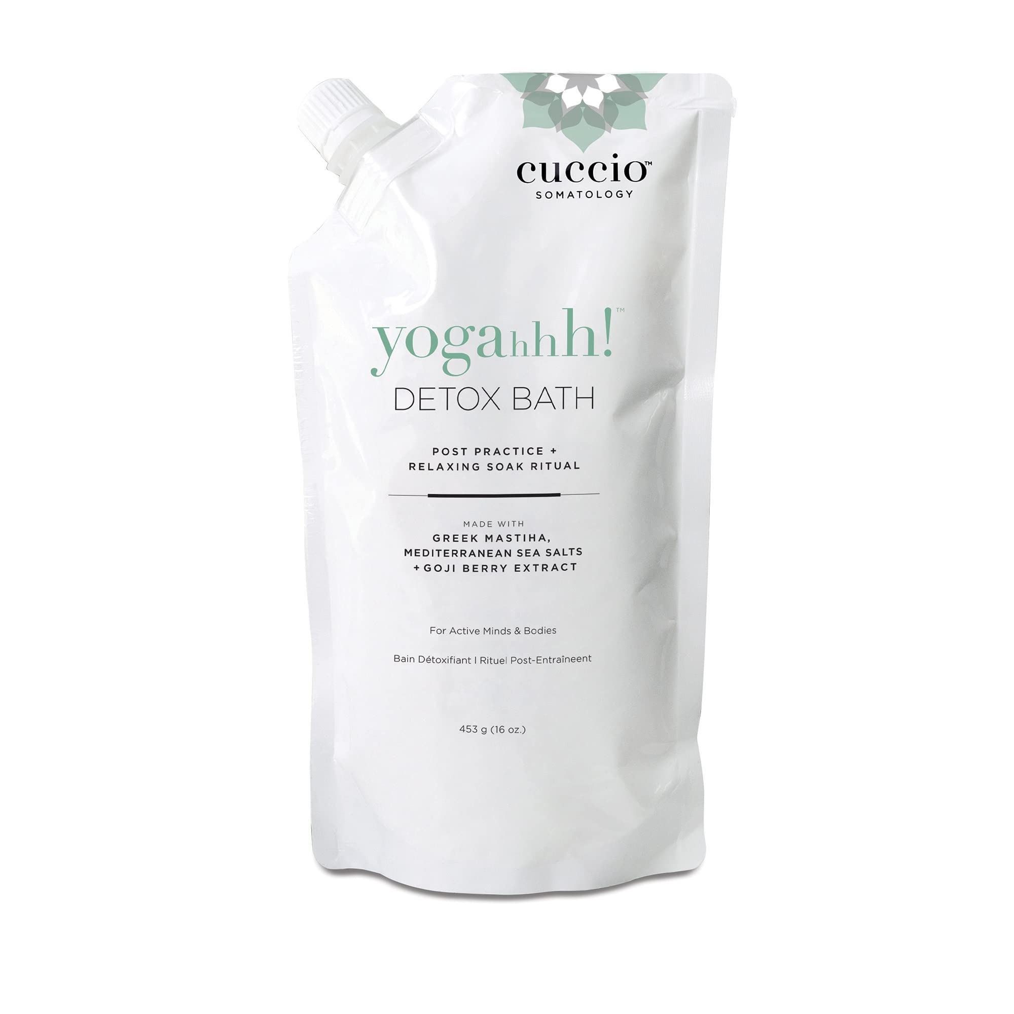 Cuccio Somatology Yogahhh! Detox Bath - Post Workout Relaxing Body Soak - Vegan Formula - Epsom Salts, Goji Berries, Eucalyptus,