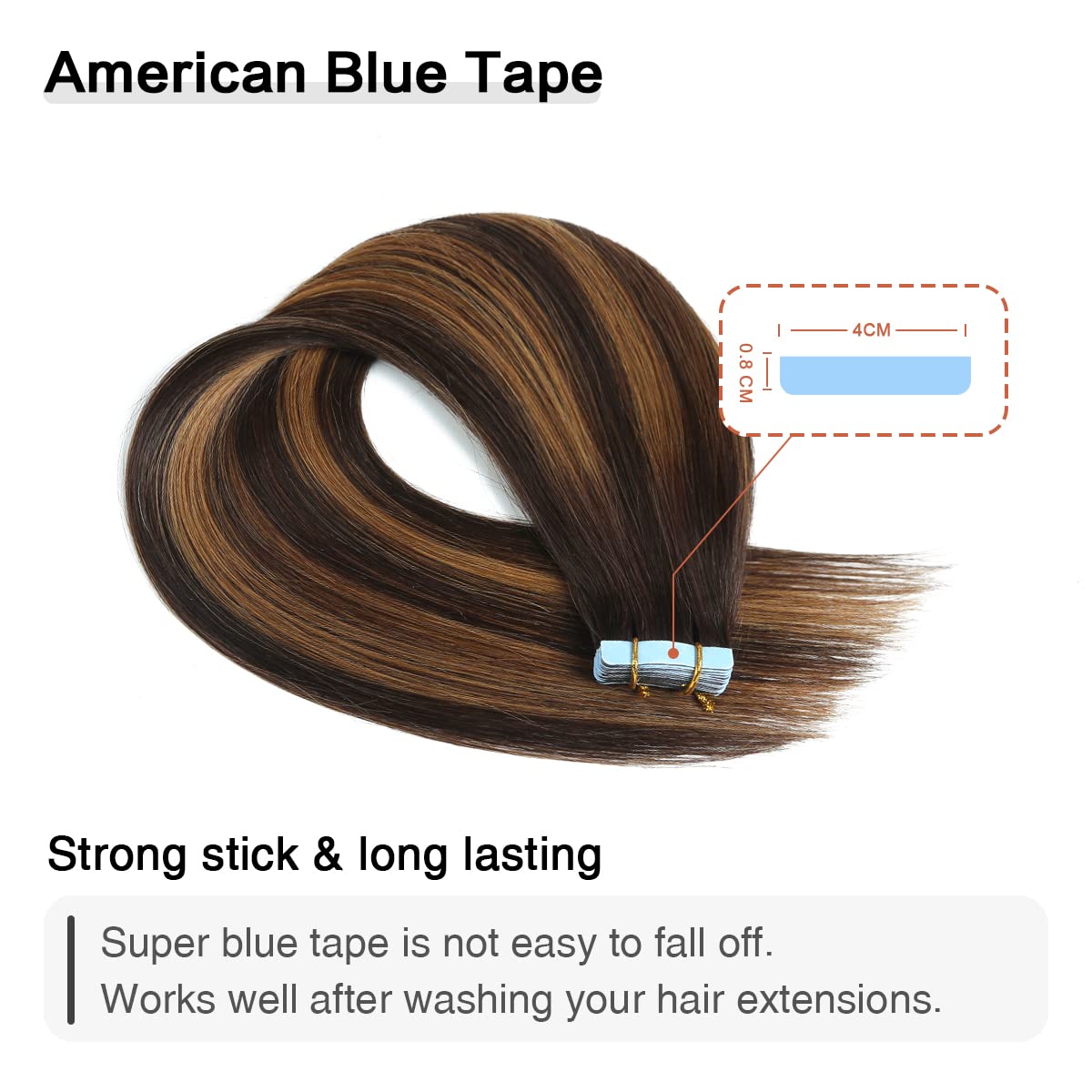 Suyya Tape In Hair Extensions Human Hair Balayage Darkest Brown To Light Brown 20 Inch 50G/Pack 20Pcs Straight Seamless Skin Wef