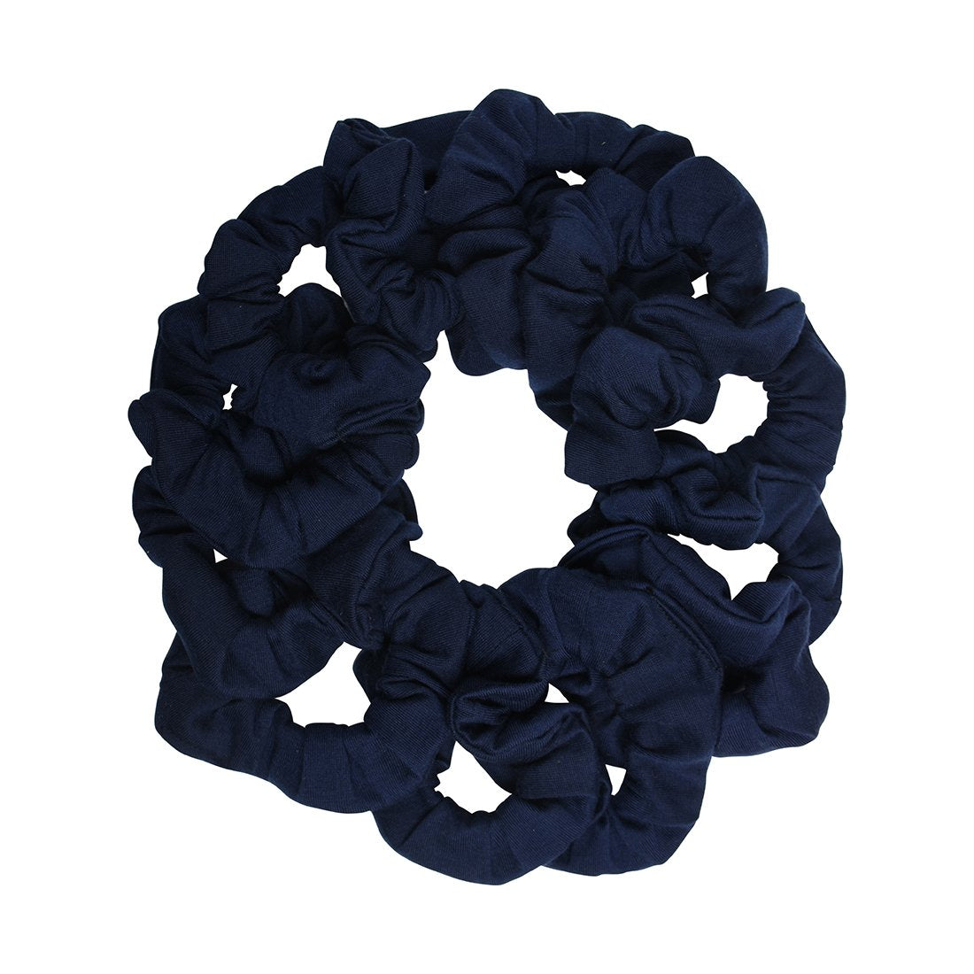 12 Pack Solid Hair Ties Scrunchies (Navy)