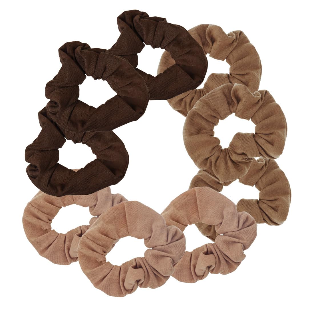 9 Pack Scrunchies Hair Ties (Browns)