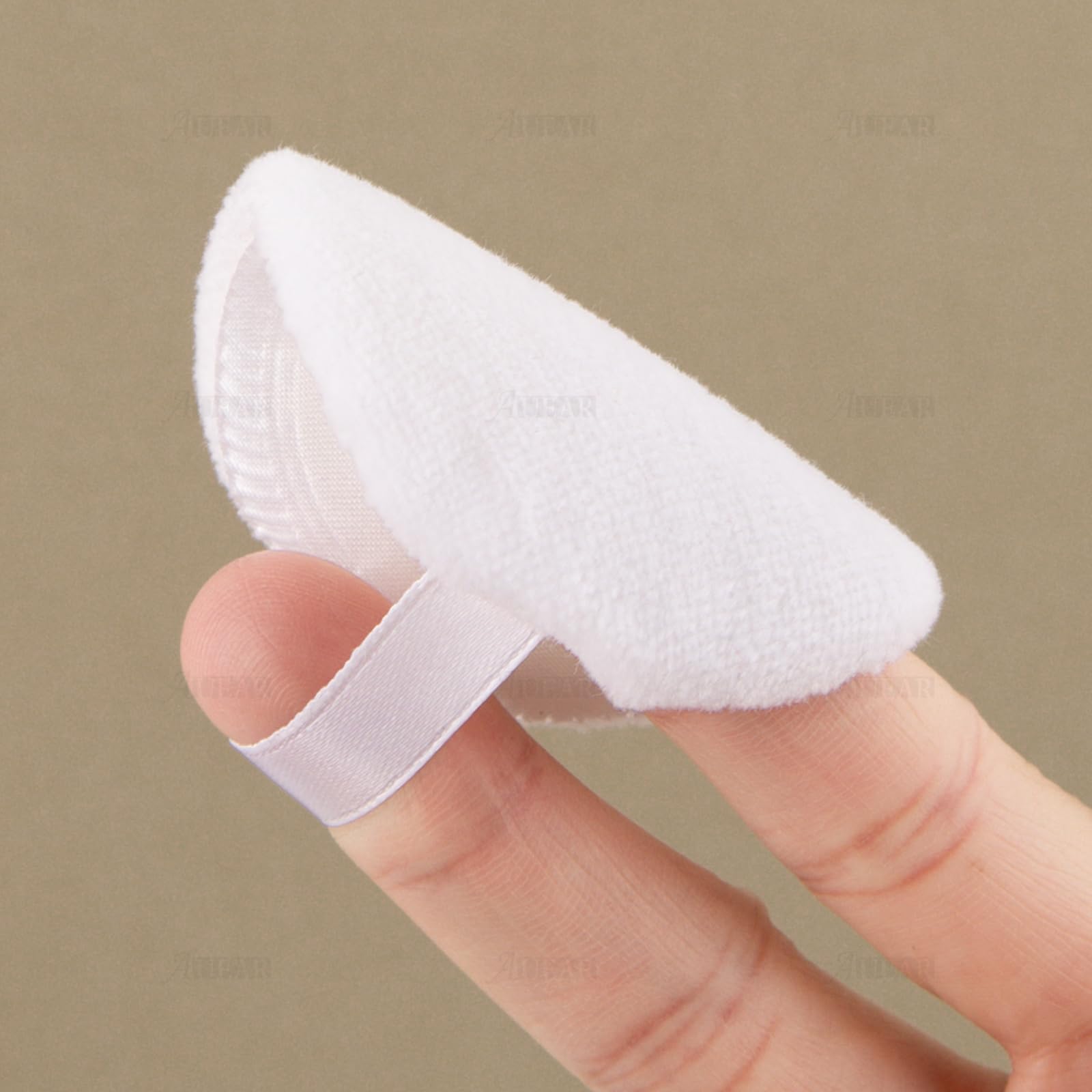 AUEAR, 10 Pack Powder Puffs Washable Pure Cotton Round Makeup Pads 2.36 Inch Cosmetic Face Powder Puff with Ribbon for Loose Fou