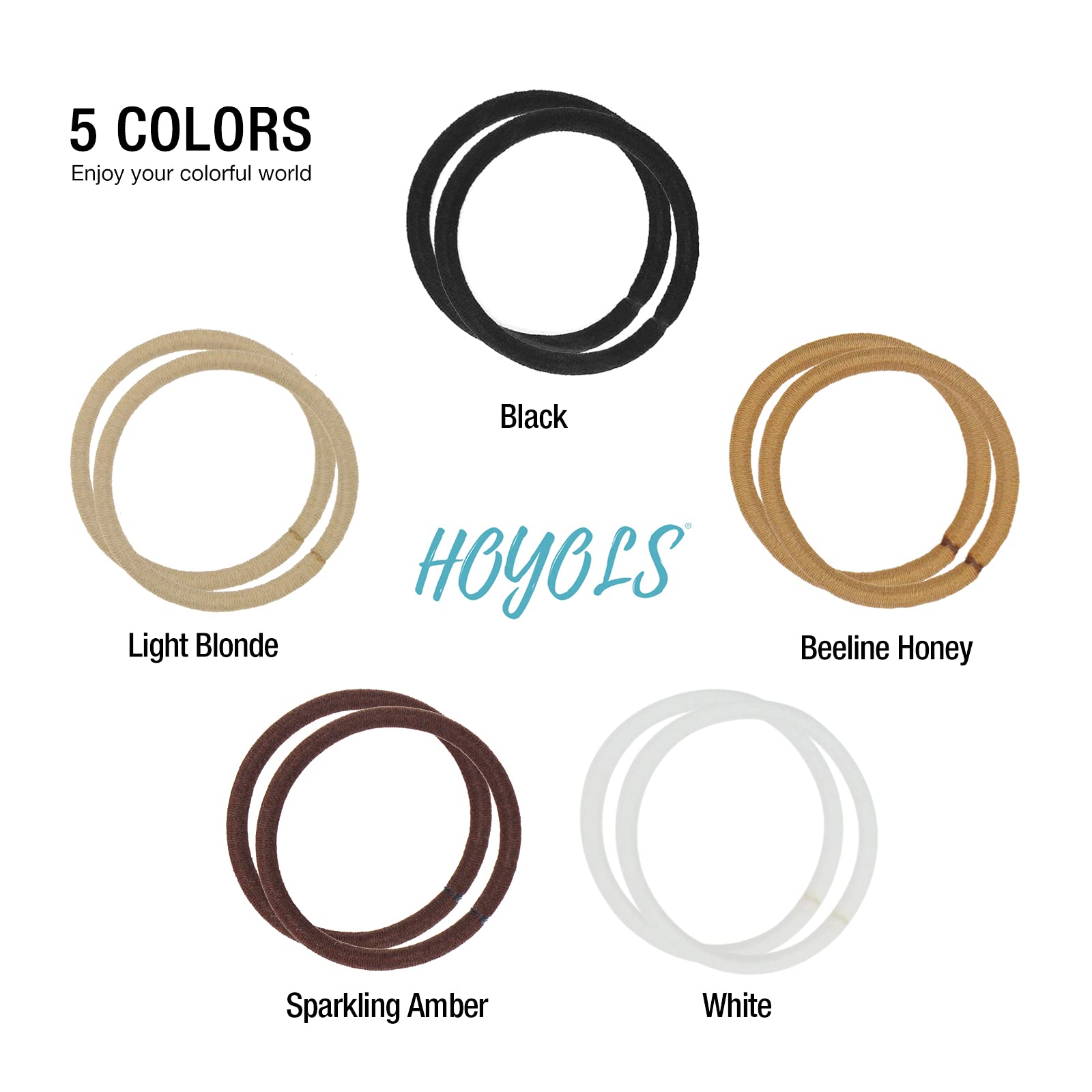 HOYOLS Blonde Ponytail Holders, No Metal Elastic Hair Ties, Braided Hair Bands Scrunchies for Girl Women Medium Hair 50 Count 4m