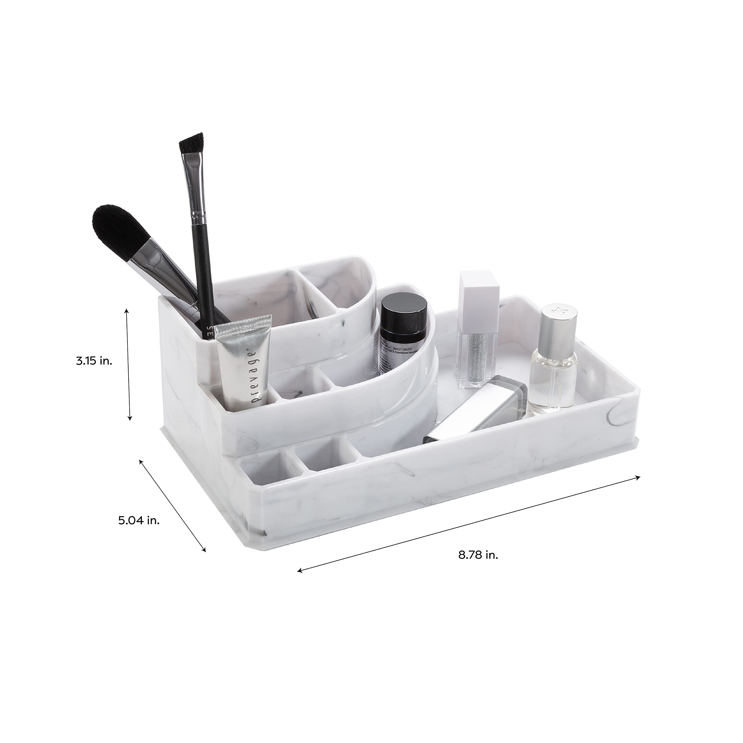Simplify 8 Section Jewelry Holder In Marble, Durable, Multi-Purpose Cosmetic Bath Accessories Organizers Collection