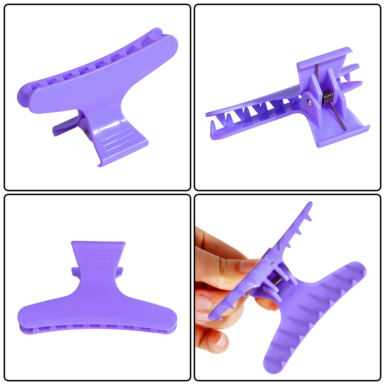 Ondder Pink Purple Butterfly Hair Claw Clips For Styling Sectioning Hair Styling Clips Makeup Hair Sectioning Clips Pro Hair Cla