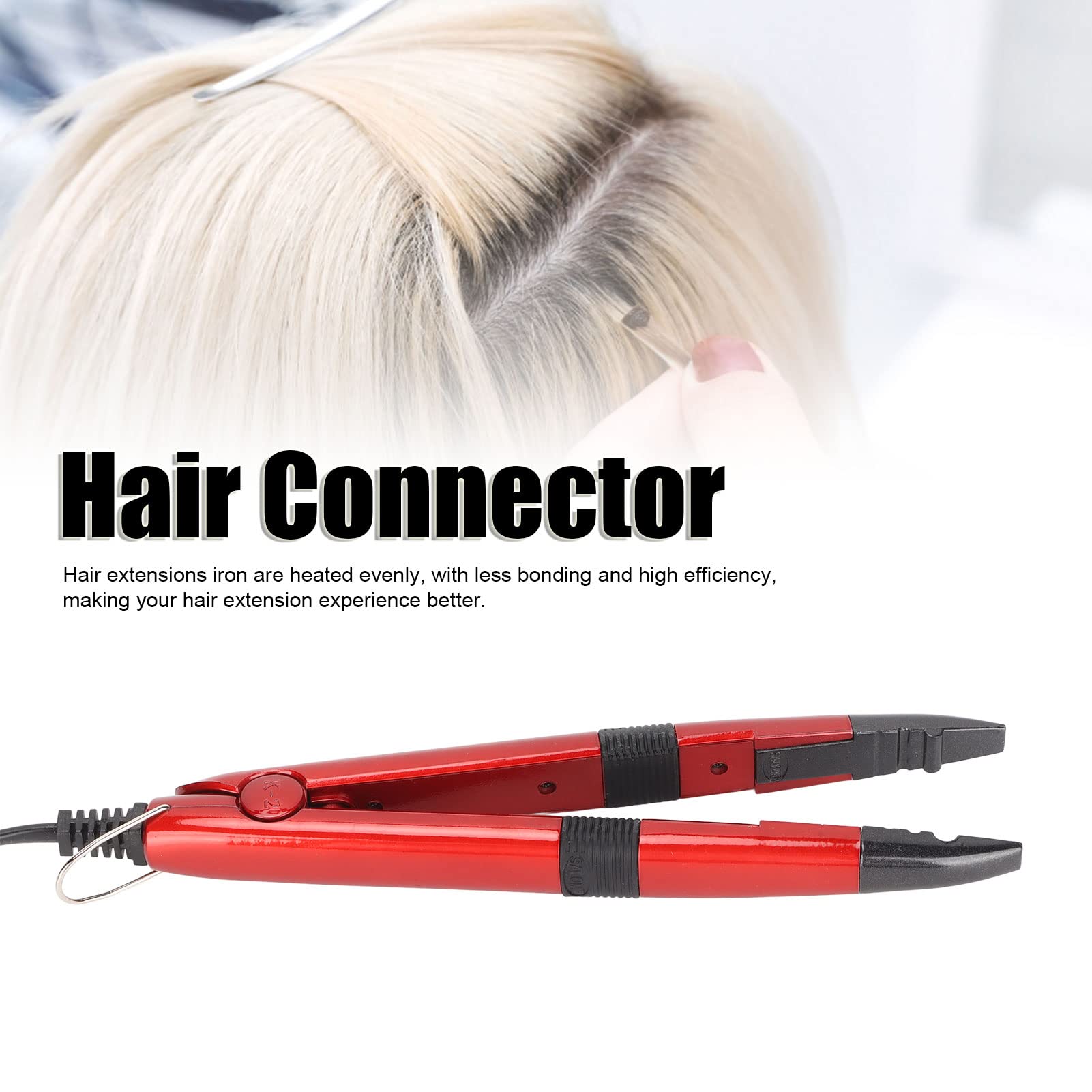 Hair Extension Iron, Ergonomic Temperature Regulating Hair Connector Hair Extension Connector Iron Tool Keratin Hair Wand Wand M