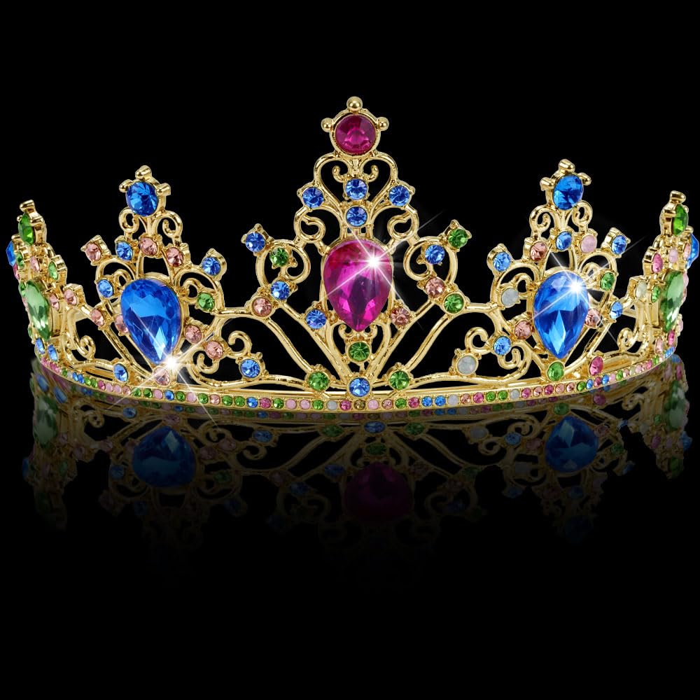 Ahoney Princess Tiara And Crown For Women, Crystal Crown Rhinestone Princess Peach Tiaras For Crown For Birthday Prom Halloween