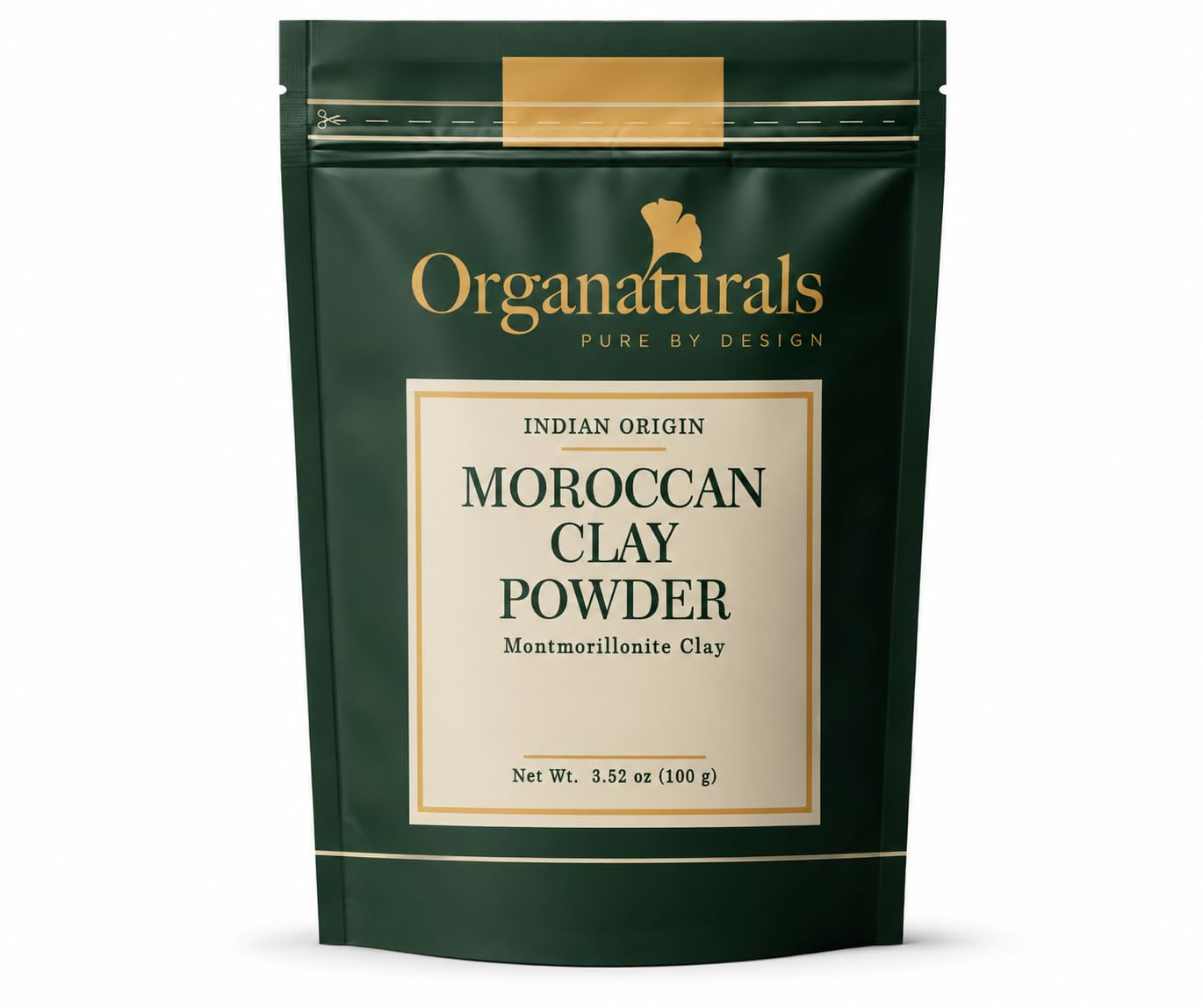 ORGANATURALS Moroccan Clay Powder (Rhassoul) for Face & Hair Care, Natural Clay for Deep Cleansing & DIY Face Mask, 100 g