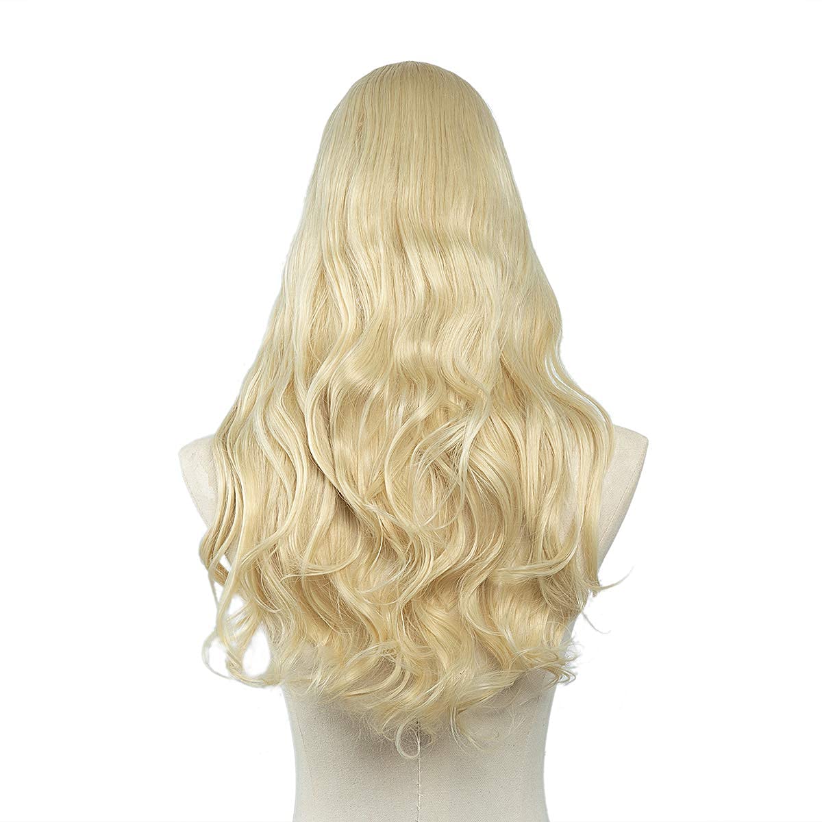 Sarla Beach Blonde U Part Hair Extensions Long Wavy Curly Full Head Clip In Synthetic Hairpiece For Women 24 Inch