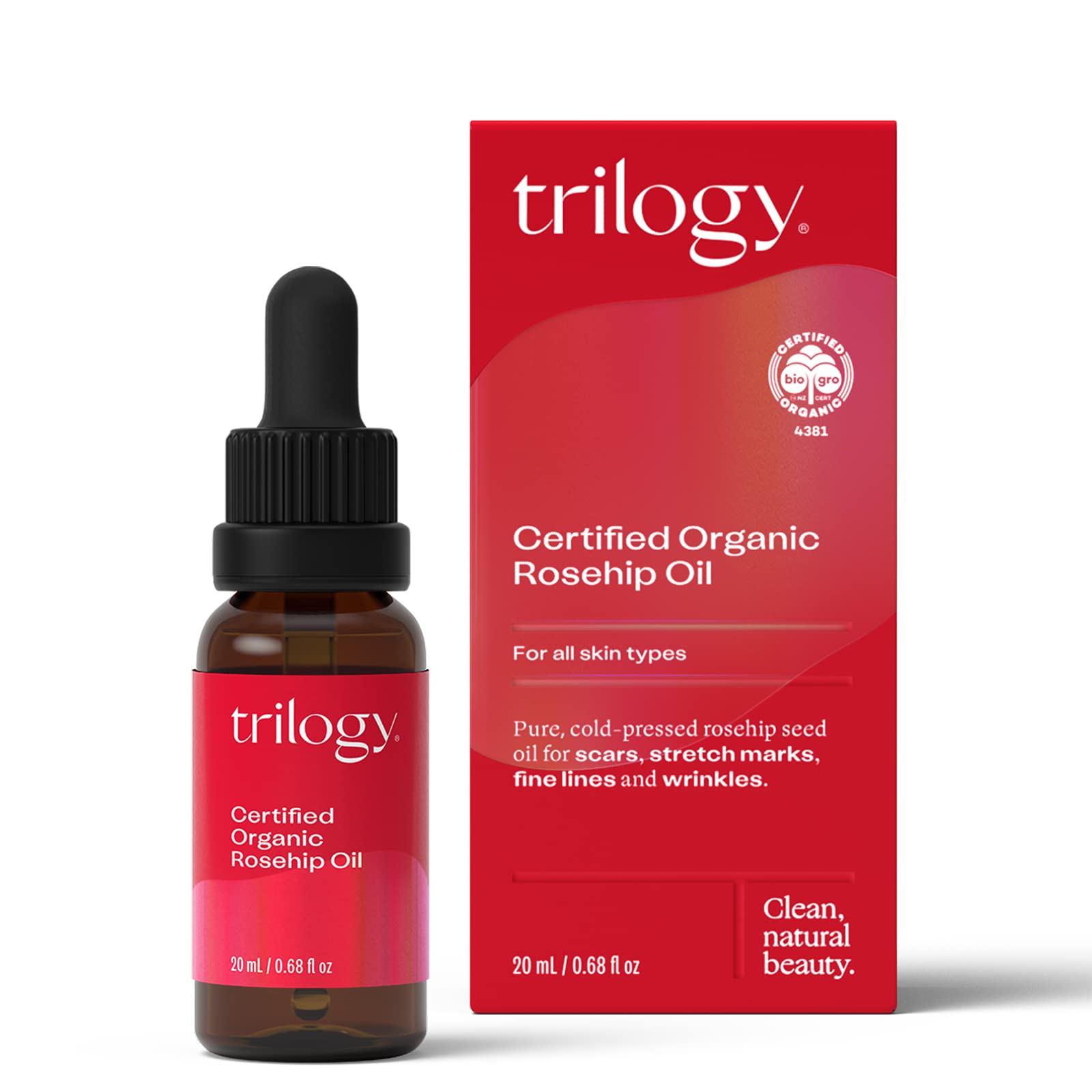 Trilogy Certified Organic Rosehip Oil - Pure Rosehip Oil Reduces The Appearance Of Wrinkles, Scars, Stretchmarks And Evens Skin
