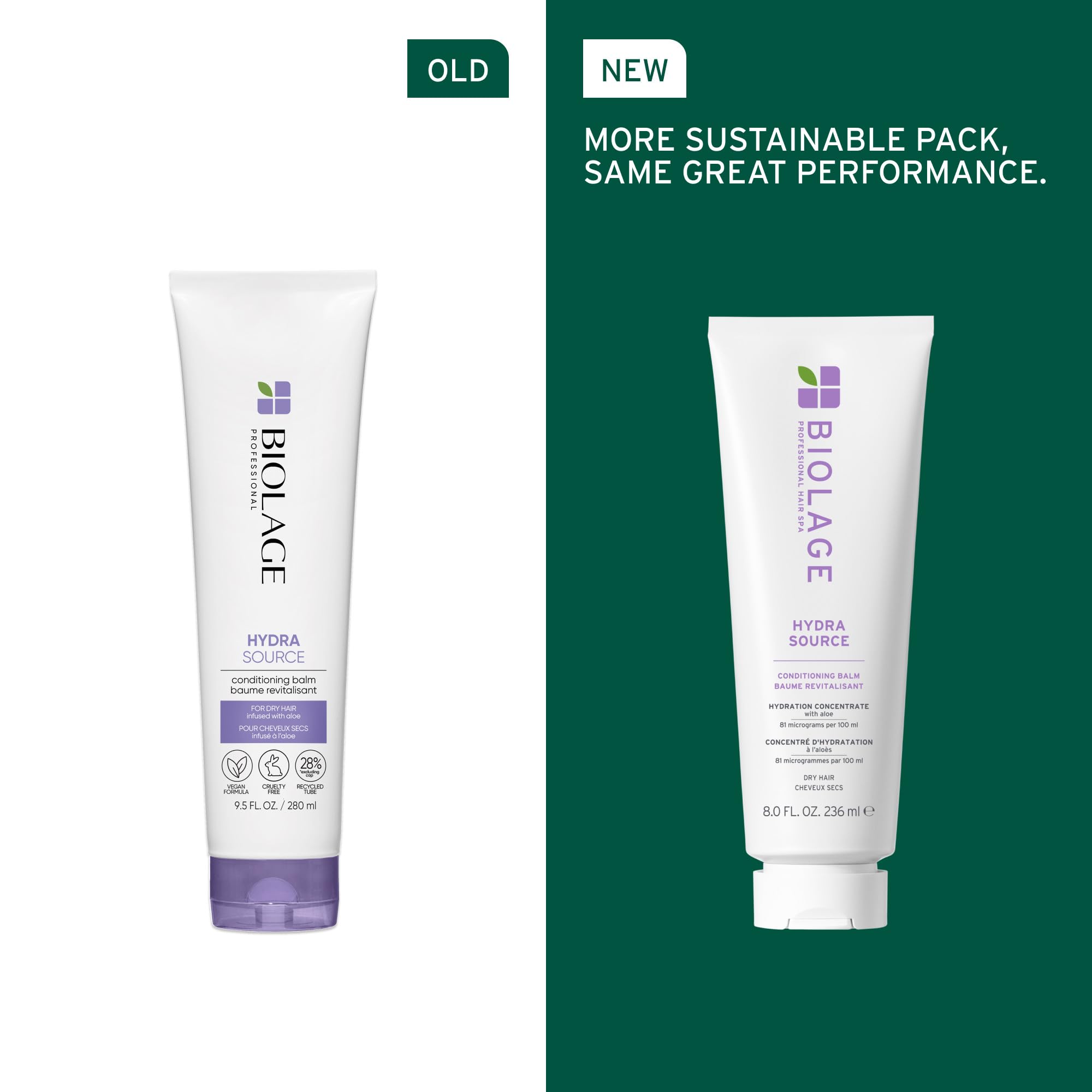 Biolage Hydra Source Conditioning Balm - Conditions, Detangles & Adds Softness, For Dry Hair, Infused with Micro-Filtered Aloe V