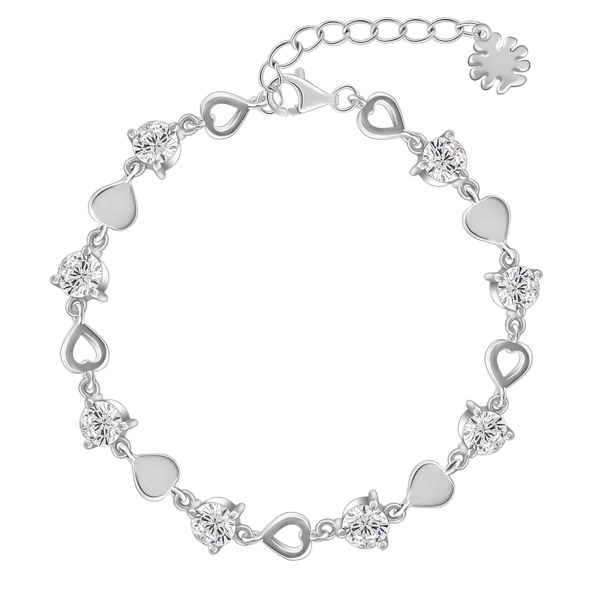 GIVA 925 Silver Anushka Sharma Heartlock Bracelet, Adjustable| Rakhi Rakshabandhan Gift for Sister Bhabhi, Gifts for Women & Gir