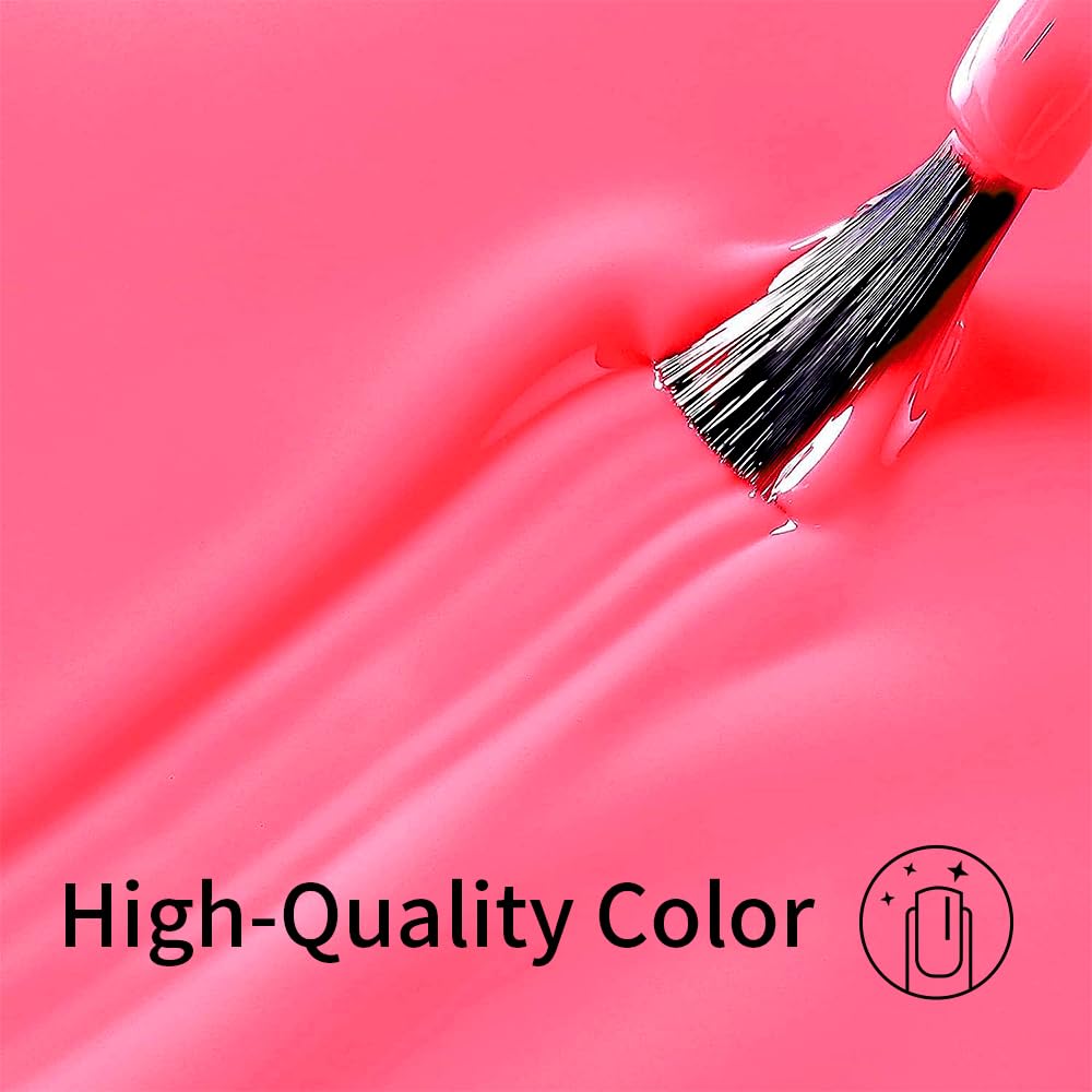 Firedeep Neon Pink Gel Nail Polish Hot Pink Nail Polish Uv/Led Soak Off Gel Polish For Autumn And Winter Manicure 0.54 Fl Oz 1Pc