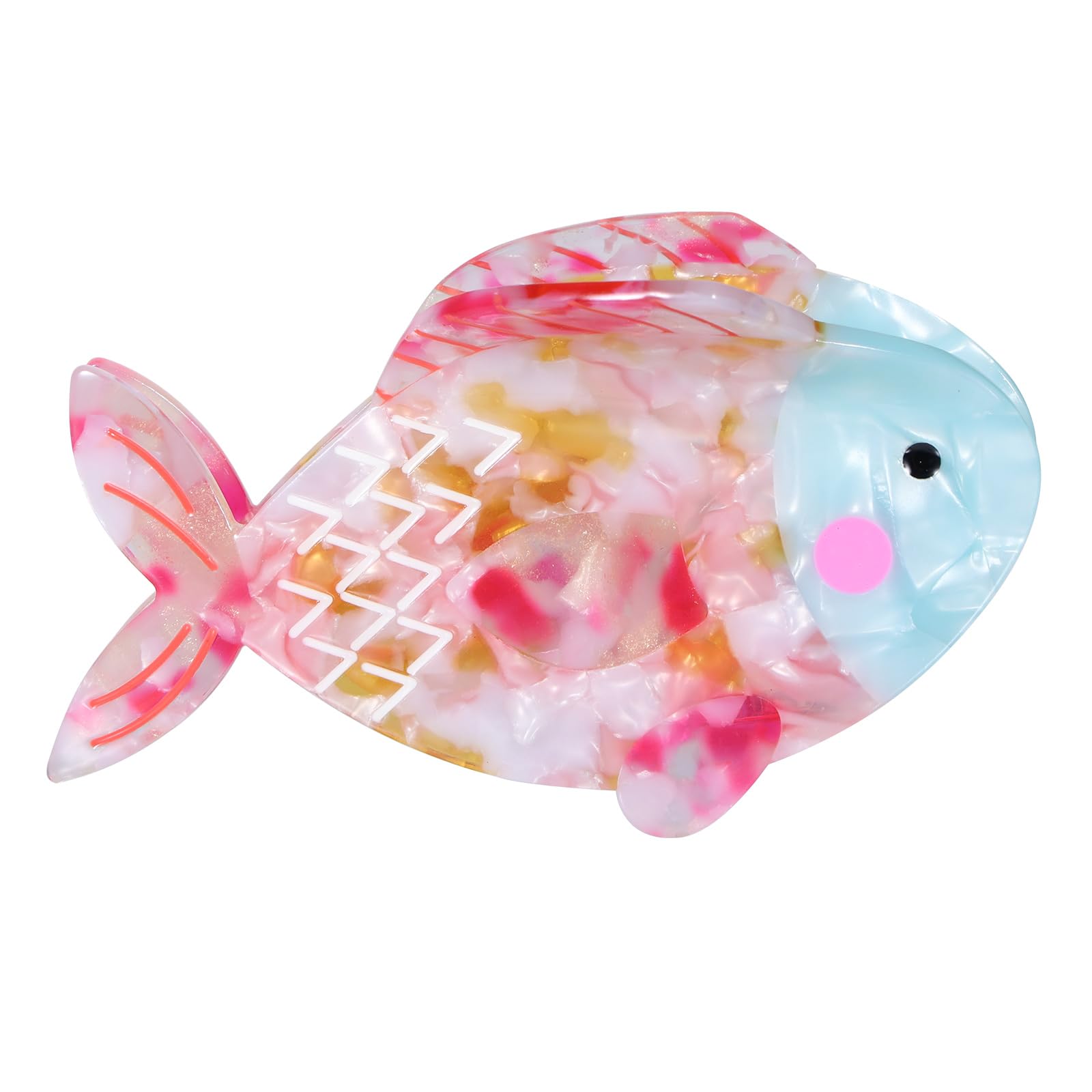 4-Inch Acrylic Fish Hair Claw Clip Large Non-Slip Ocean Animal Acetate Jaw Clamp, Strong Hold Hair Barrette for Women Girls Thic