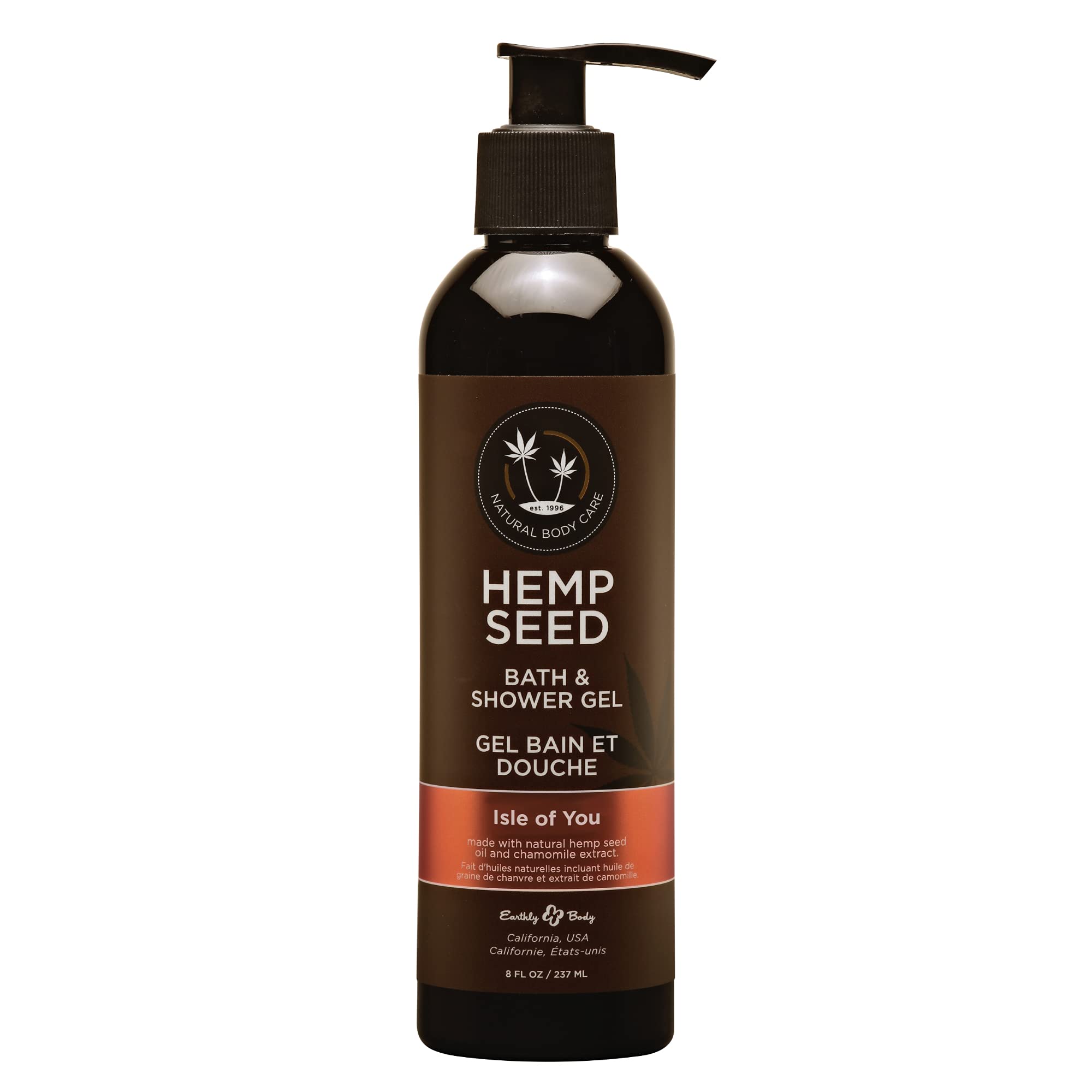 Hemp Seed Bath & Shower Gel, Isle Of You Scent - 8 Oz - Moisturizing Formula With Hemp Seed Oil, Chamomile & Hydrolyzed Wheat Pr