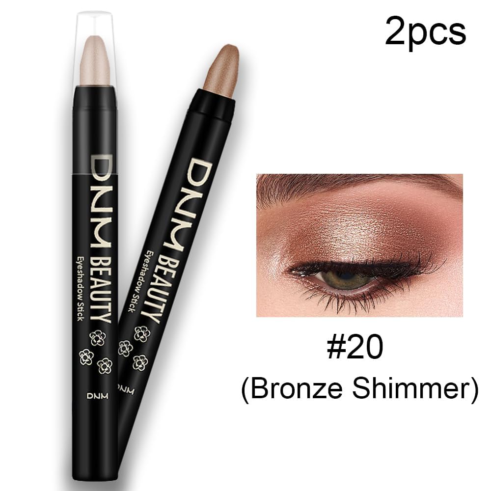 Evpct 2Pcs Cream Eyeshadow Sticks Set For Eyes Waterproof, Bronze Shimmer Matte Eye Shadow Stick Pencil Pen Bulk Sombras En Crem