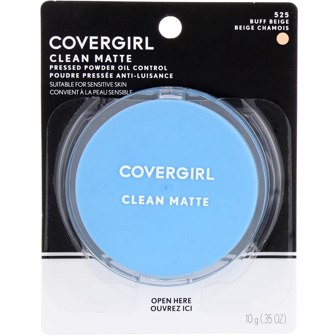 Covergirl Oil Control Compact Pressed Powder, Buff Beige [525], 0.35 Oz (Pack Of 4)