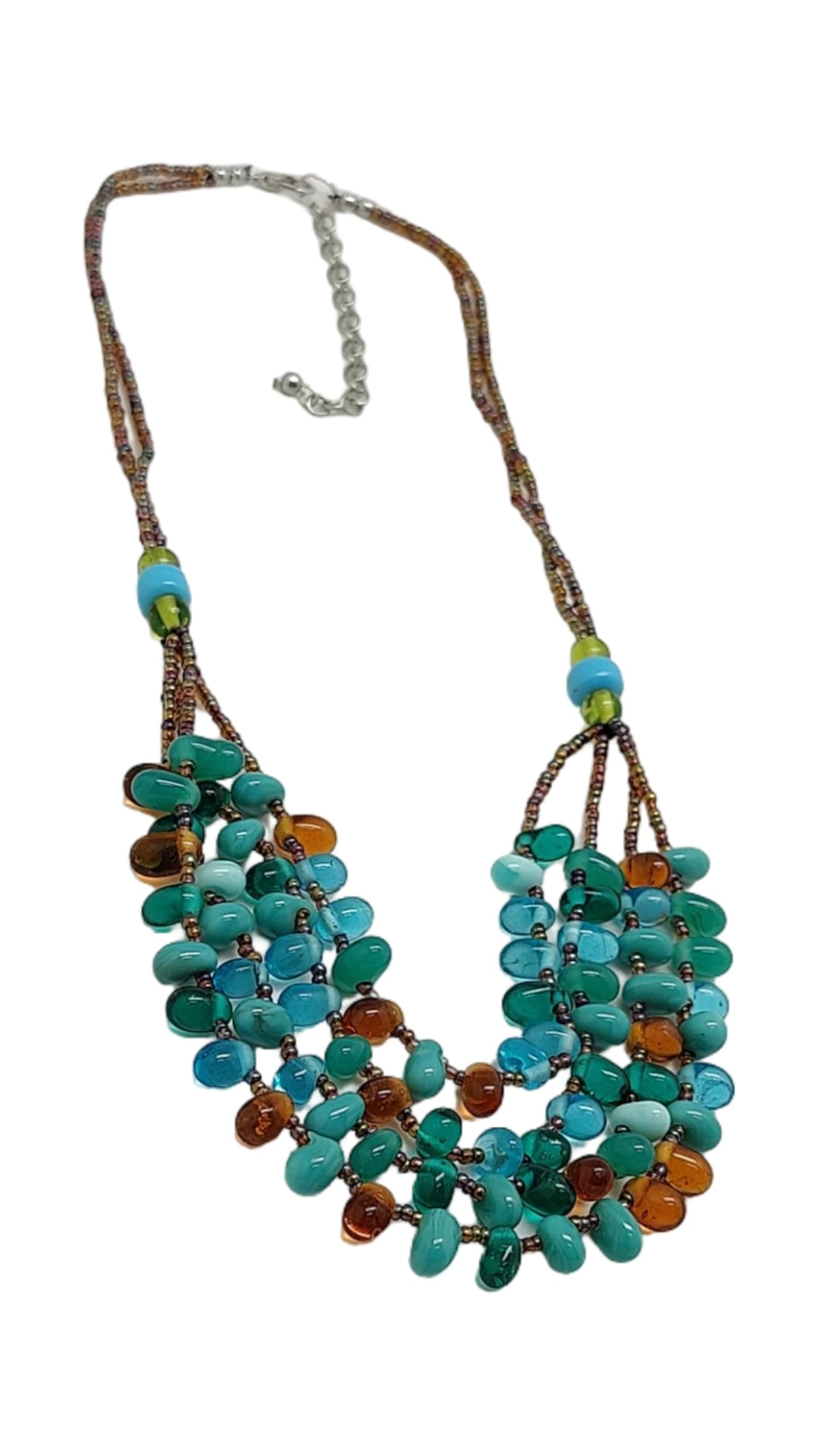 Dca Handcrafted Designer Trendy Indian Western Layered Glass Fashion Jewellery Necklace For Women And Girls (4125)