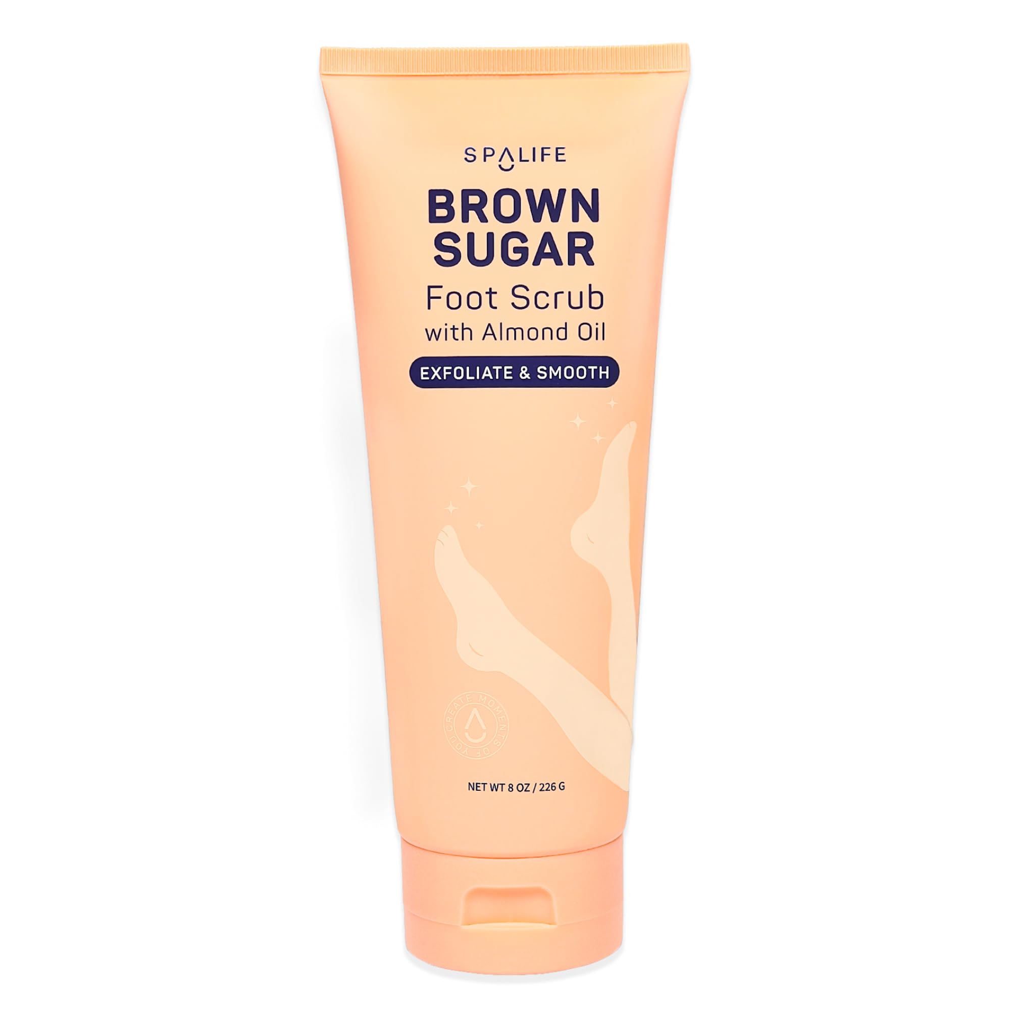 SpaLife Beauty Brown Sugar Foot Scrub - Exfoliating Foot Treatment for Dryness & Roughness - Sugar Scrub for Feet - Made with Sh