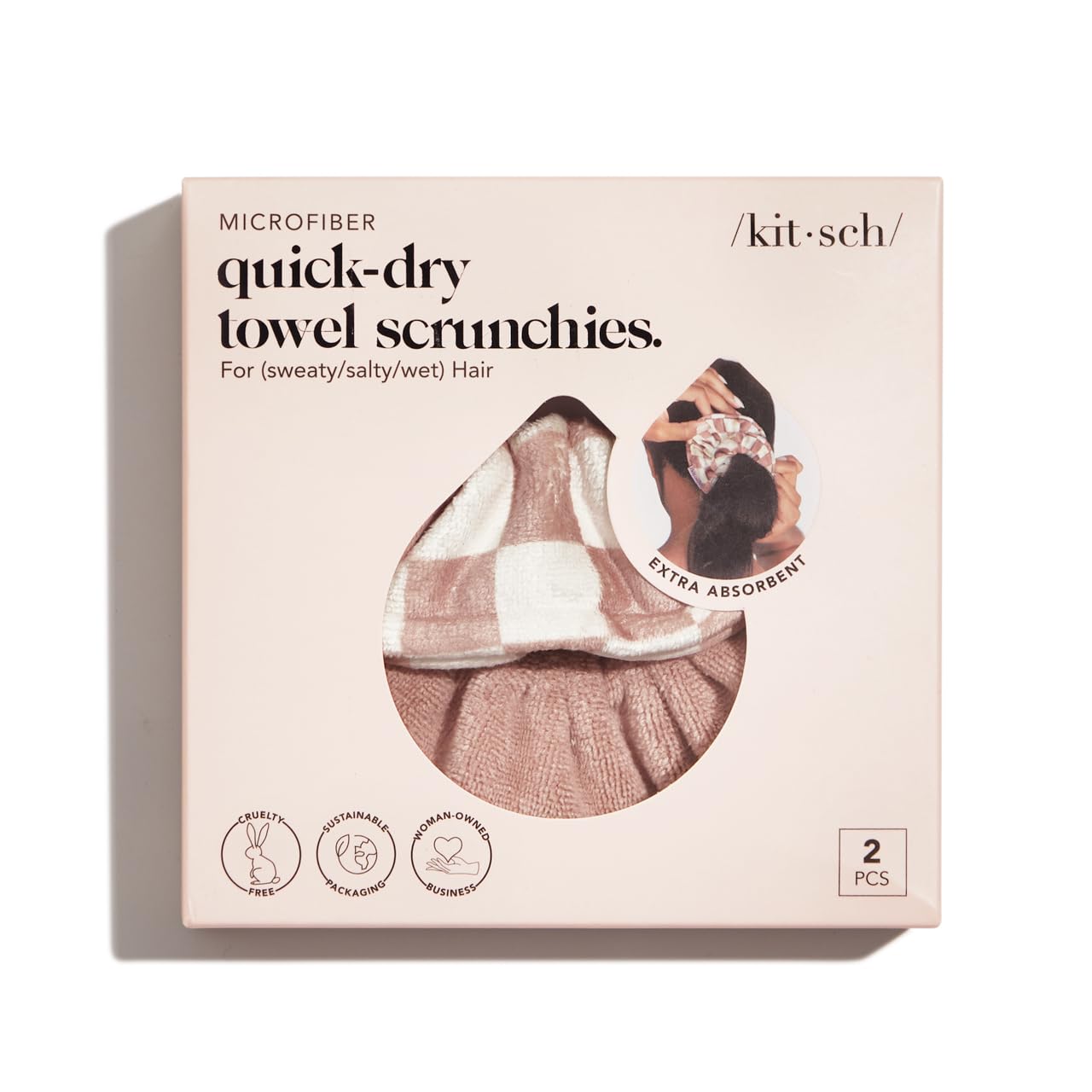 Kitsch Towel Scrunchie - Ultra Soft Microfiber Hair Ties For Women | Towel Scrunchies For Wet Hair | Large Scrunchies For Women'