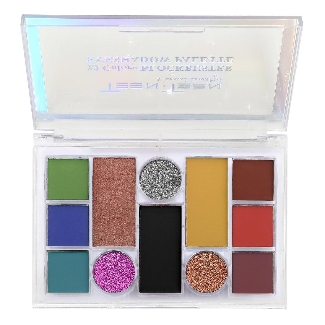 Teen Teen Block Buster 12Color Eyeshadow Palette | Glitter, Matte & Shimmer Finish | Multicolor Eye Makeup Kit, Shade 03, 16G