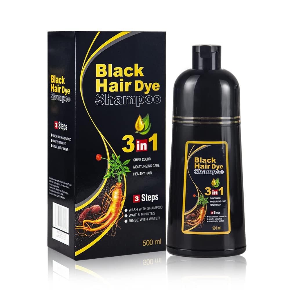 BELEZALIB Instant Black Hair Dye Shampoo for Women Man Hair Color Shampoo for Gray Hair - 100% Gray Coverage - Natural Plant Hai