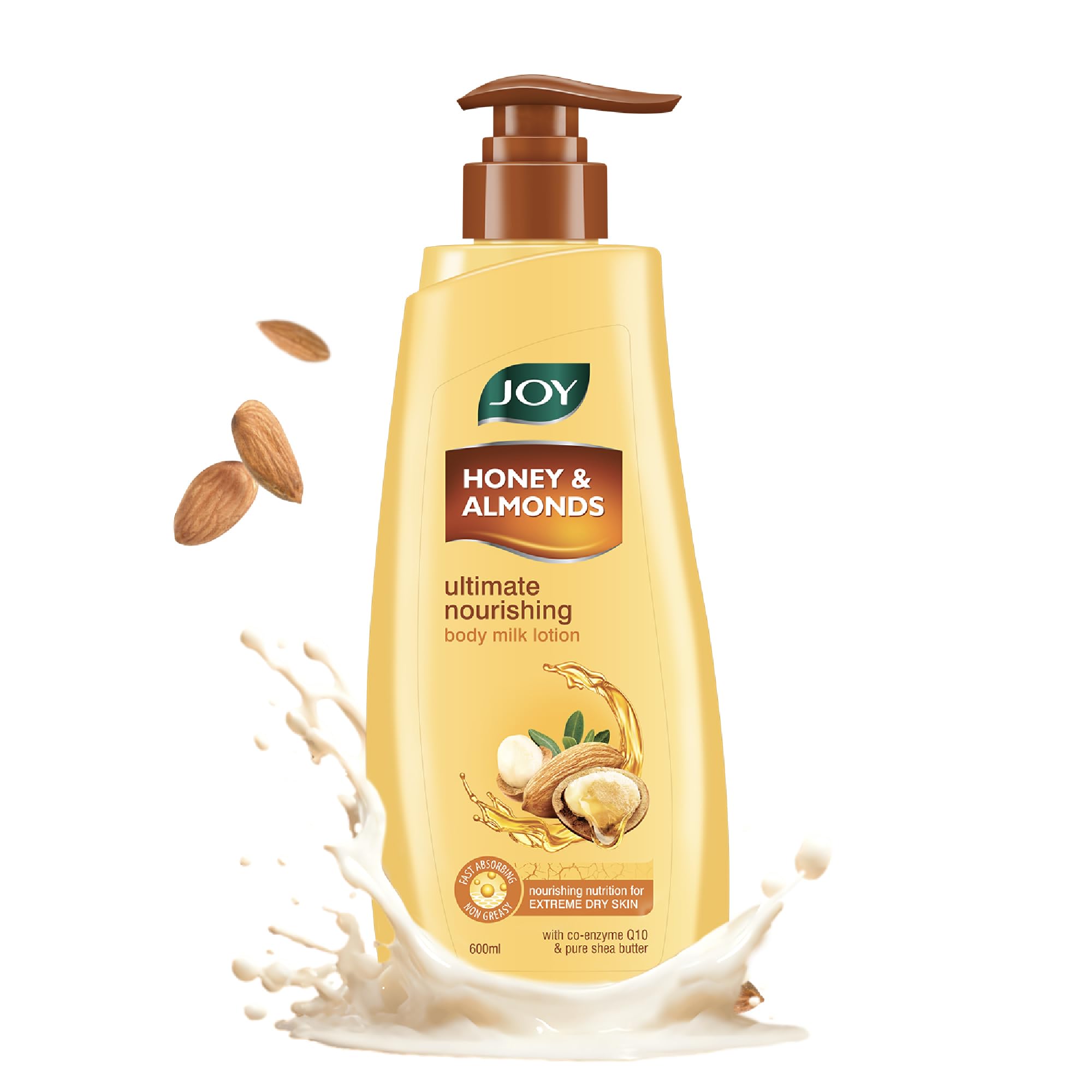 Joy Honey & Almonds Ultimate Nourishing Body Milk Summer Lotion 600Ml | With Shea Butter & Vitamin E | Long Lasting Moisture | P