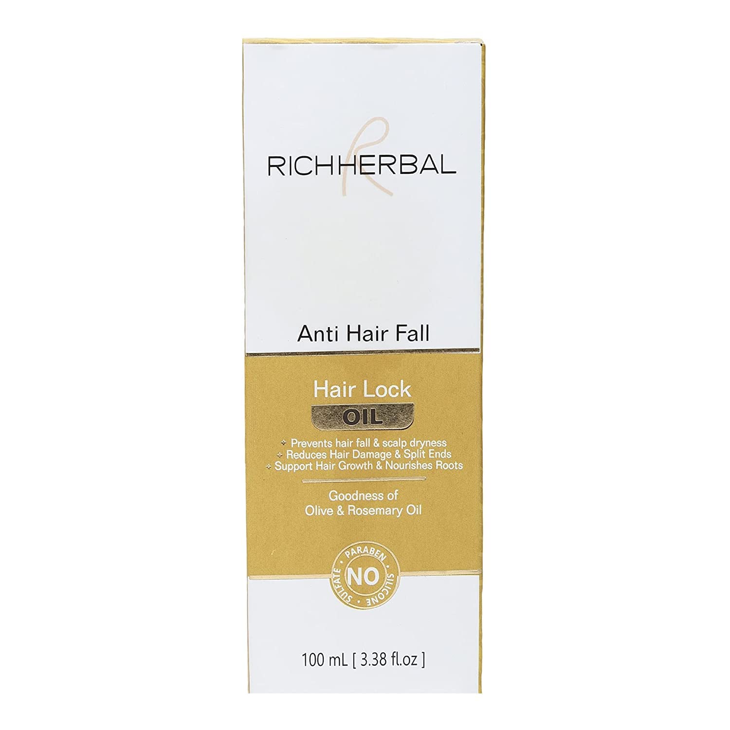 RICH HERBAL Anti Hair Fall Hair Lock Oil With Goodness Of Rosemary Oil Chamomile Oil for Hair Growth 3.38Fluid Ounces
