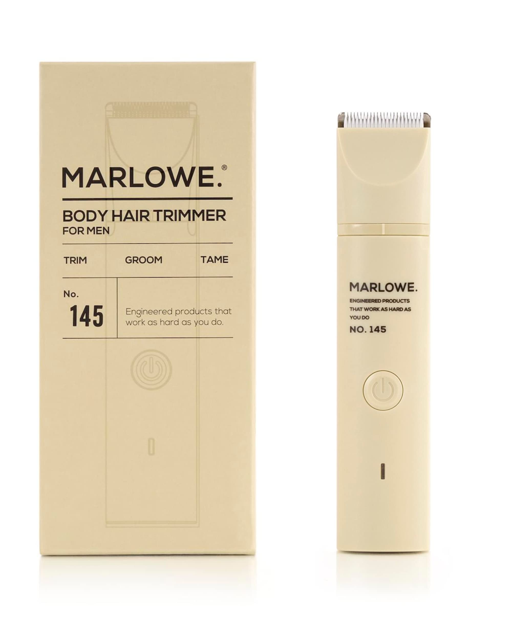 Marlowe. No. 145 Body Hair Trimmer For Men, Desert Sand, Lightweight Waterproof Personal Groomer, Ceramic Blades, Adjustable Com