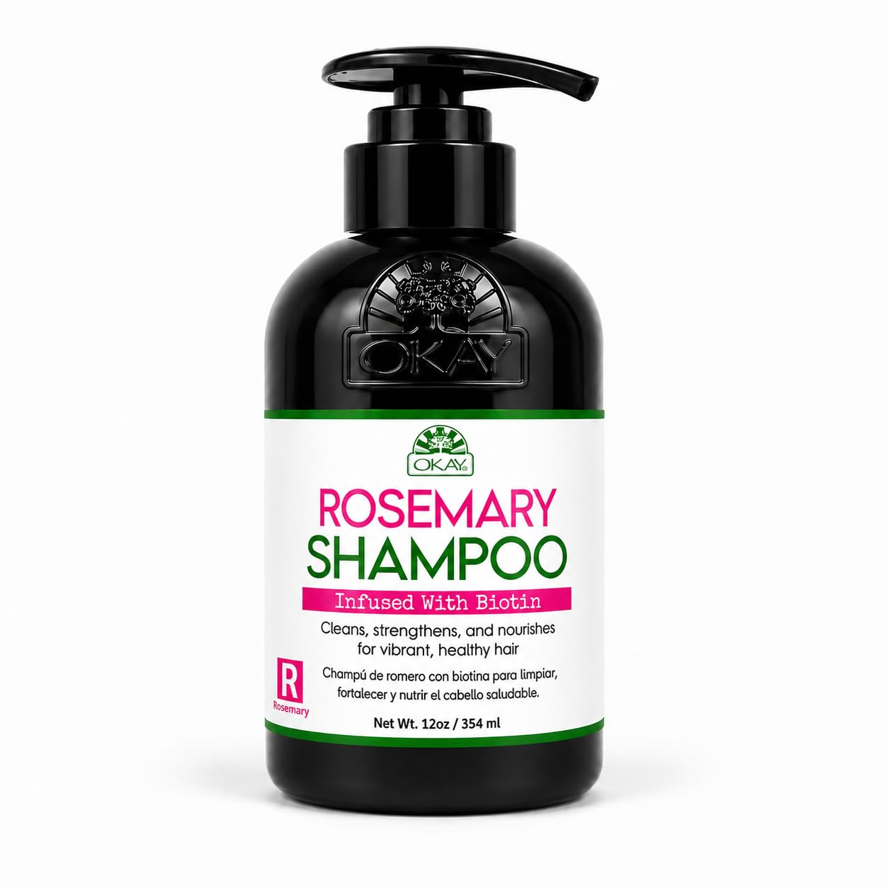 OKAY Rosemary Shampoo with Biotin 12oz  Hair Growth & Strengthening Shampoo, Cleanses Scalp, Reduces Breakage, Moisturizes & Ad