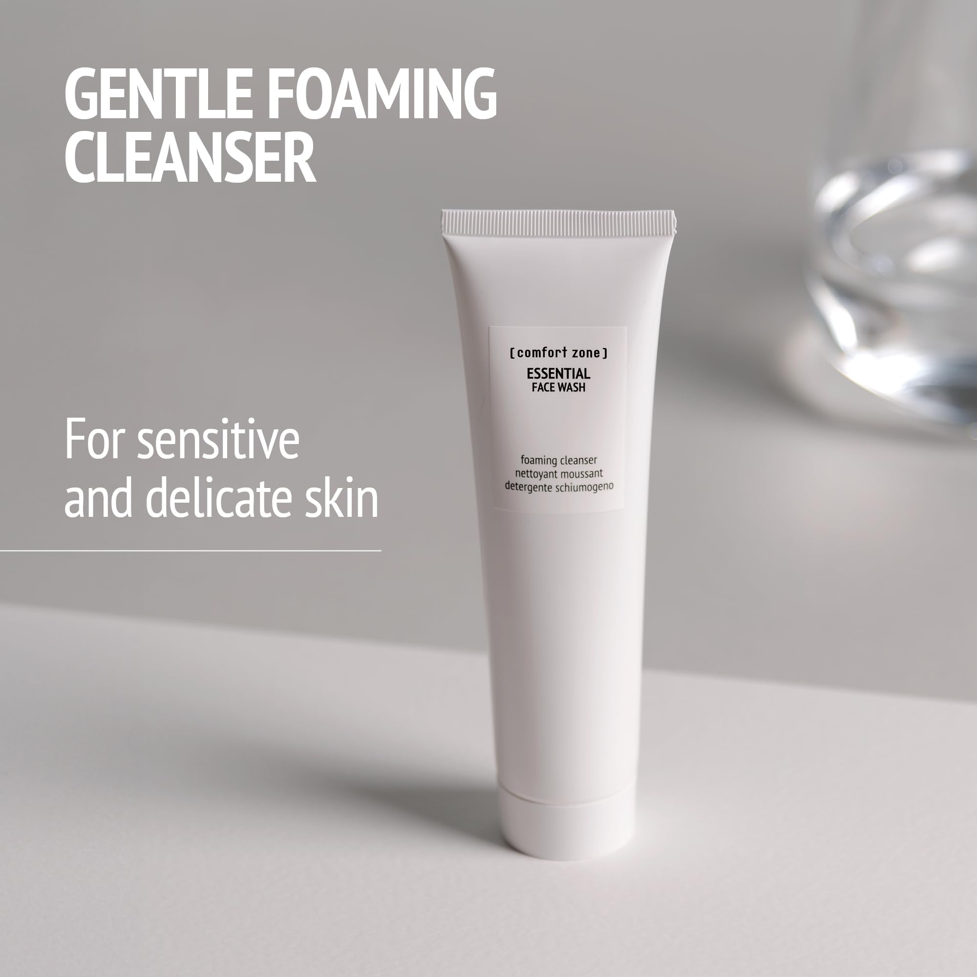 [ Comfort Zone ] Essential Face Wash, Foaming Cleanser, Remove Impurities, Gentle Makeup Removal, 5.07 fl. oz.