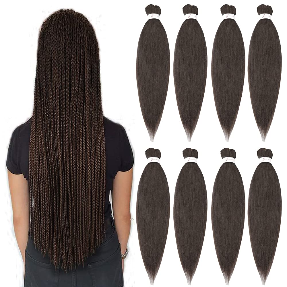 Braiding Hair Pre Stretched 20 ' '-8 Packs Synthetic Braiding Hair Crochet Braids Braiding Hair Hot Water Setting Professional S
