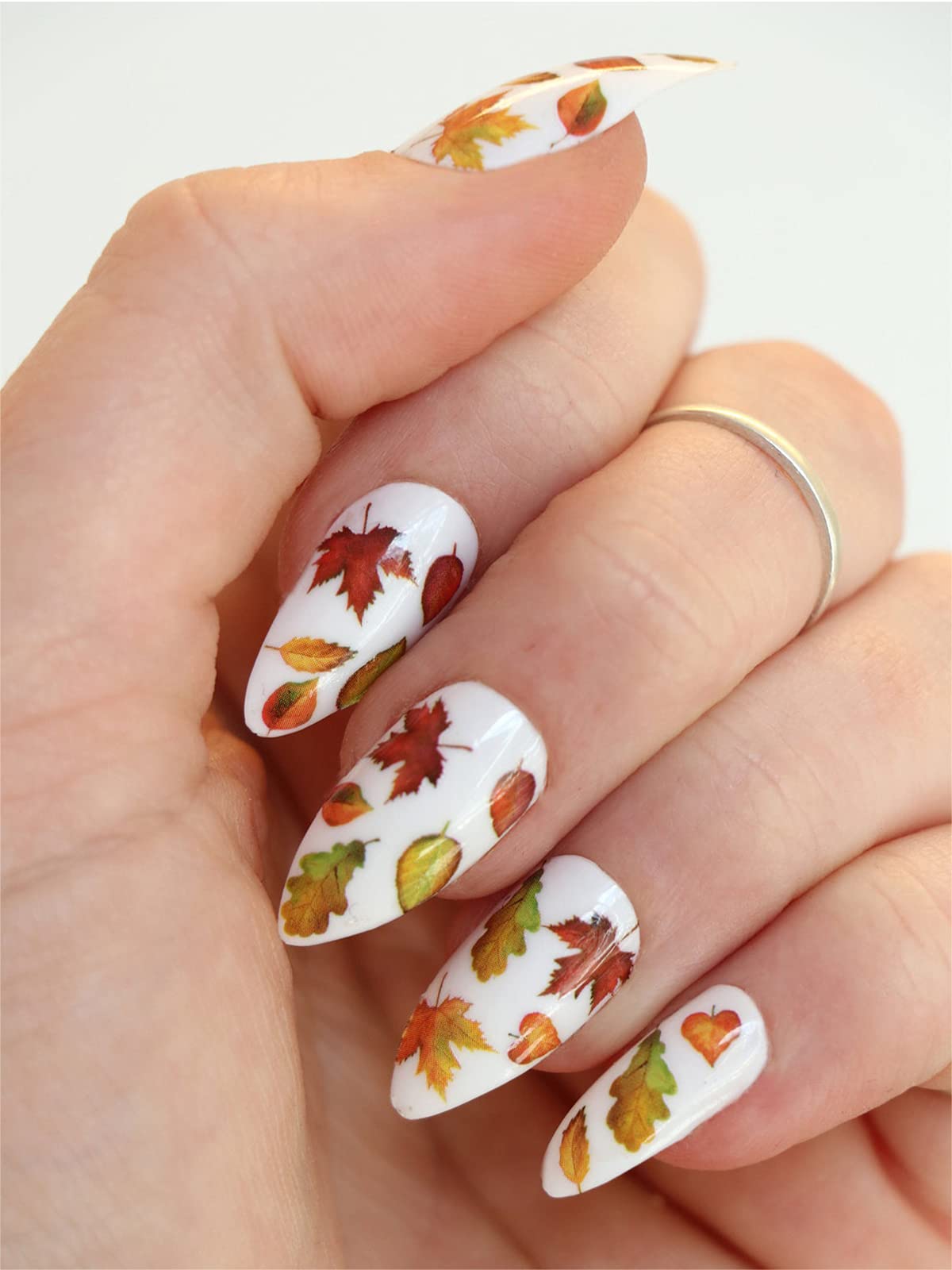 12 Sheets Fall Nail Art Sticker Decals, Ebanku Self Adhesive Maple Leaf Nail Stickers Autumn Thanksgiving Carton Animal Sticker