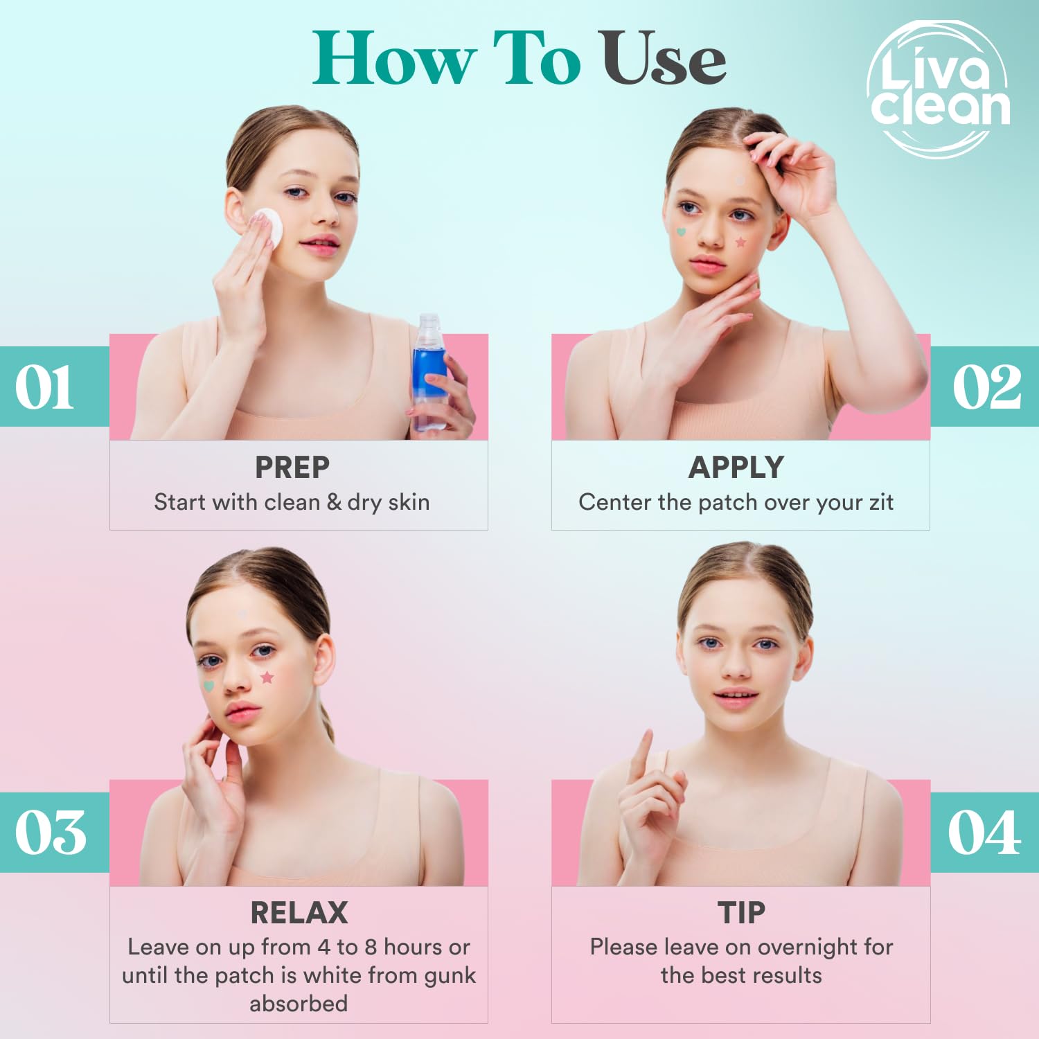 LivaClean 240 CT Heart & Star Pimple Patch w/Salicylic Acid & Tea Tree Oil, Pimples Patches, Pimple Patches Heart, Pimple Patch