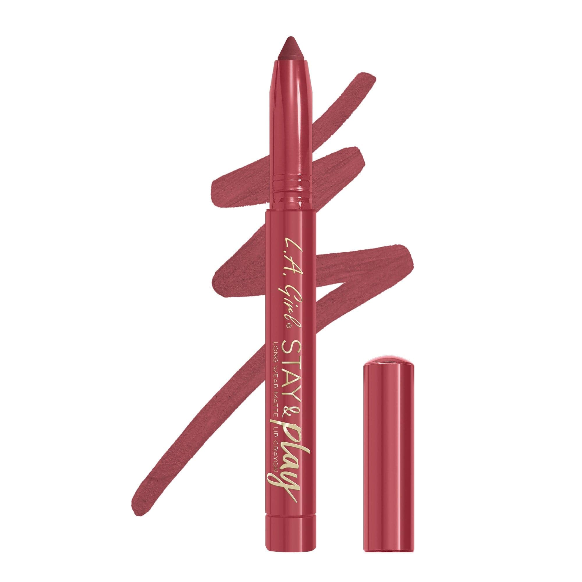 L.A.Girl Stay & Play Matte Lip Crayon Promises| Comfortable, Rich Matte Formula |Long Wearing And Weightless | Moisturizes Lip