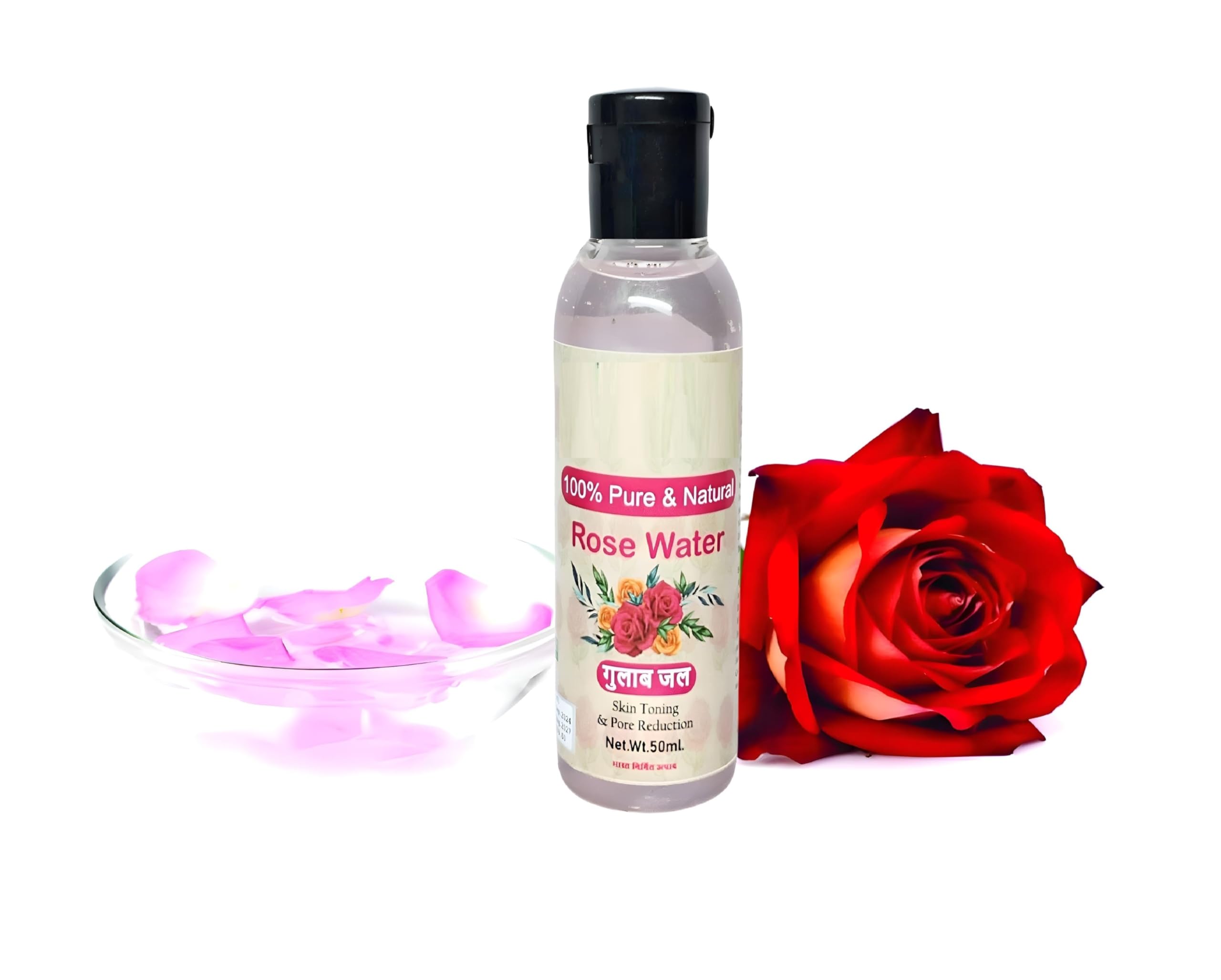 Glamezone Pure & Natural Rose Water/Skin Face Wash  Pack Of 50Ml  Steam Distilled  Gulab Jal  Organic  Chemical Free Face W