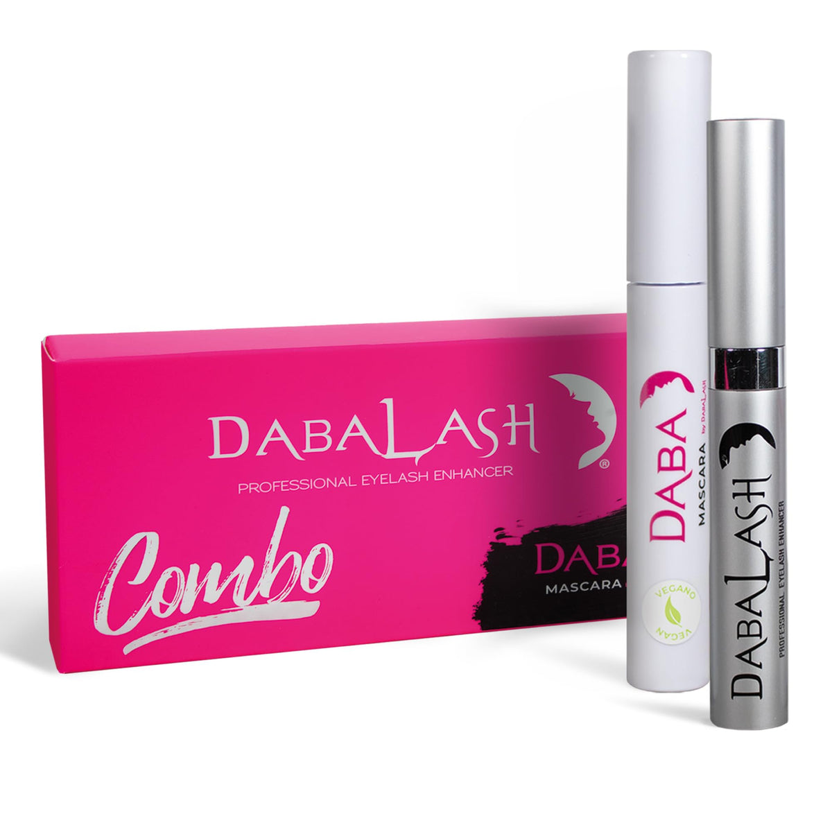DABALASH Vegan Combo - Professional Eyelash & Brow Strengthener & Gentle Vegan Mascara - Give Your Own Lashes A Longer, Fuller, 