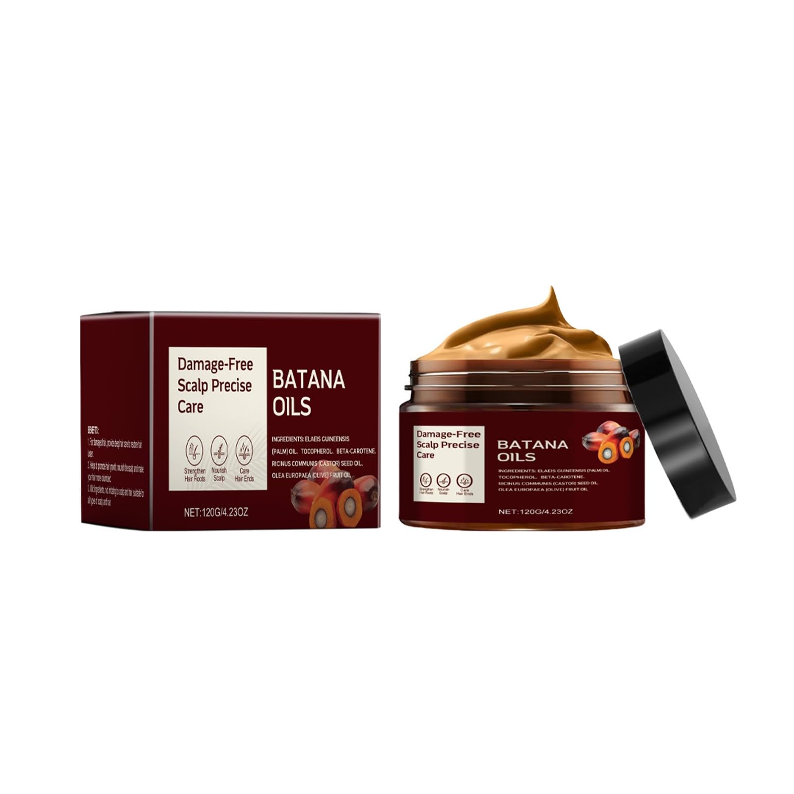 Herbs Wealth Batana Oil Hair Mask for Dry Hair, Nourishing Deep Conditioning Treatment for Soft, Smooth & Shiny Hair, 120g