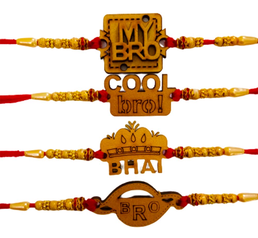 Avanti Creations Combo Of 4 Fancy Trending Rakhi Swag Rakhi For Brother With Roli Chawal