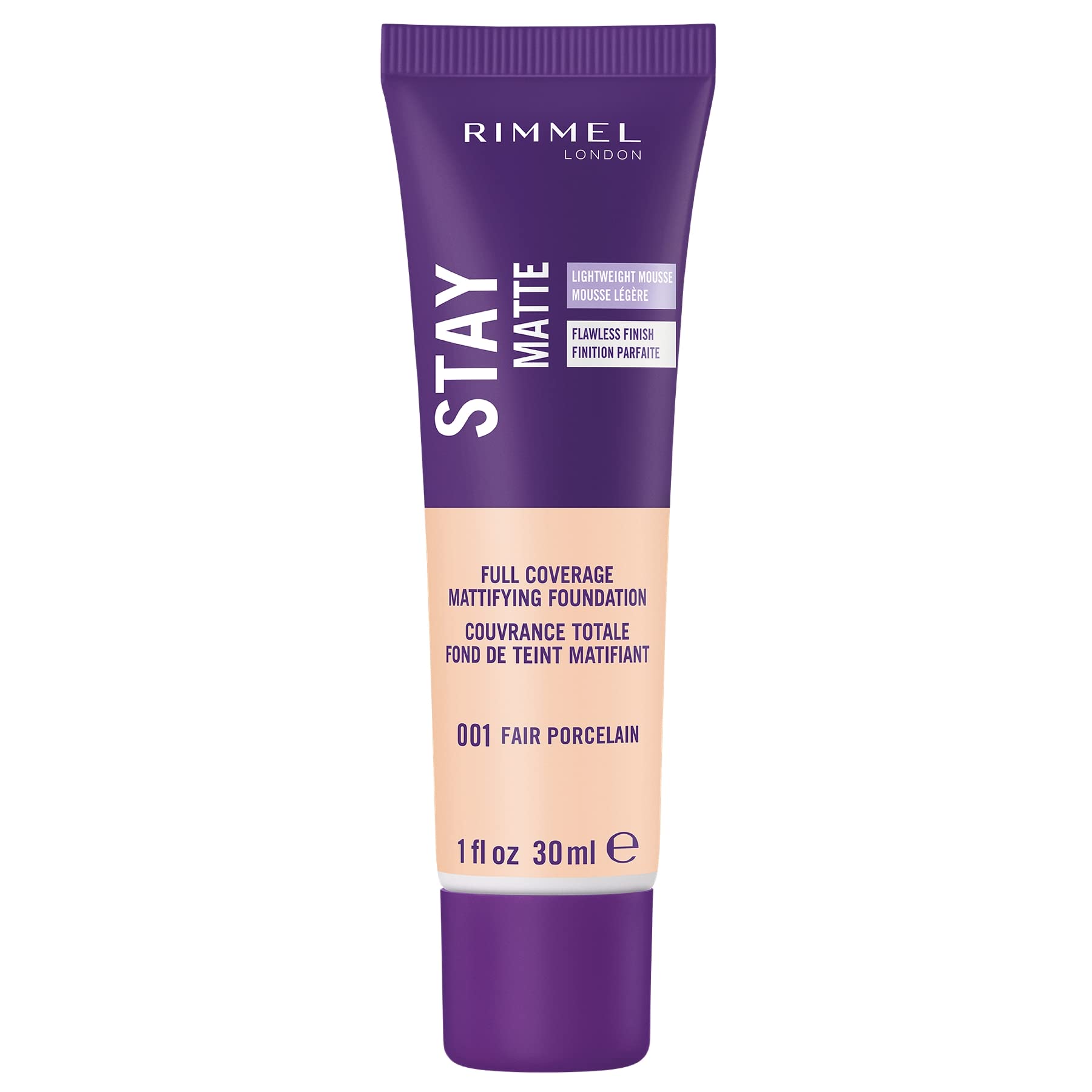 Rimmel Stay Matte Foundation, Fair Porcelain, 1 Fl Oz, 1 Count