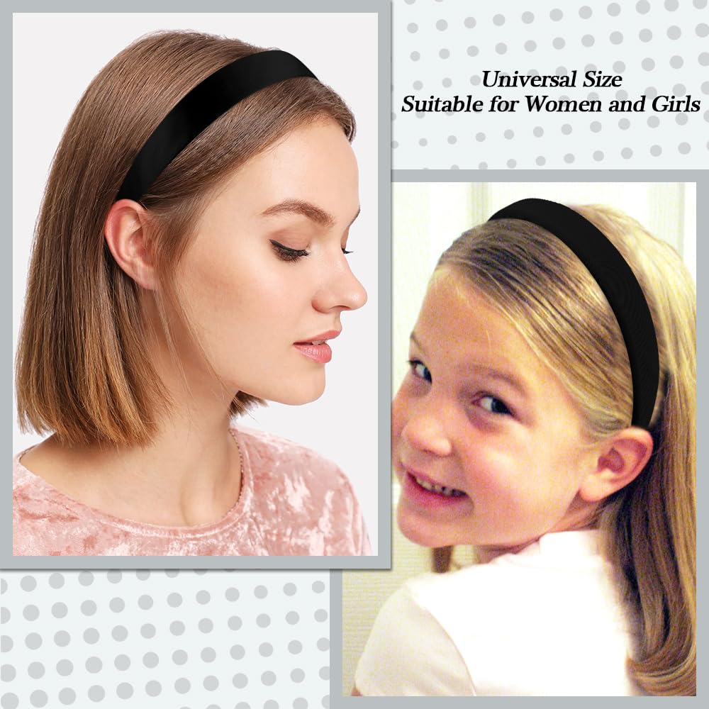 Ahoney 7 Pack Black Headbands For Women Girls Headbands Non Slip Hairbands Cute Hair Accessories Multi-Style Headband Pack Diade
