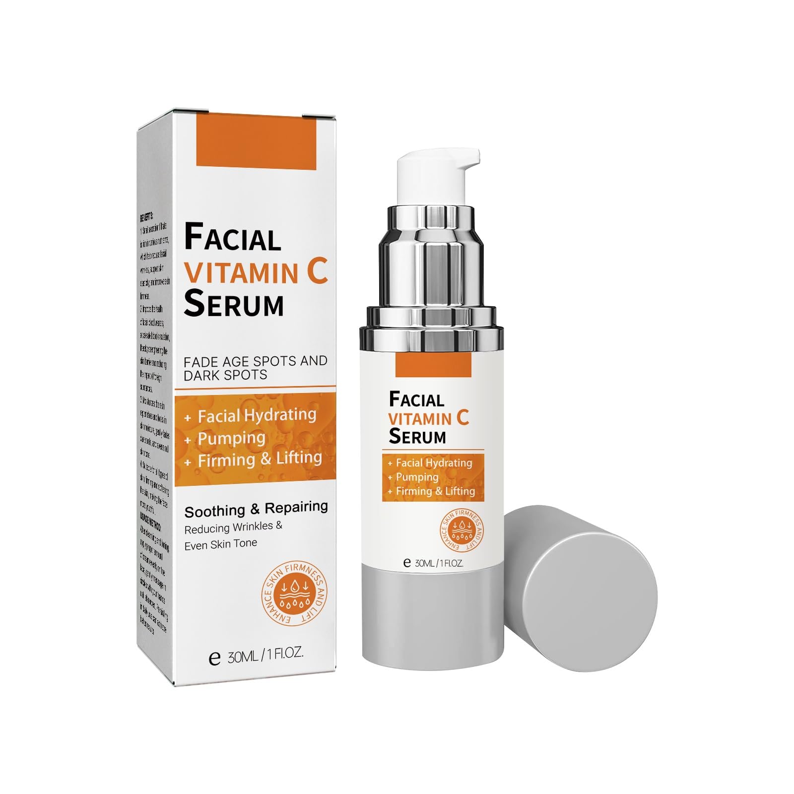 Facial Vitamin C Serum, 30ml, Firming & Lifting, Fades Dark Spots, Reduces Wrinkles, Deep Hydrating, AntiAging