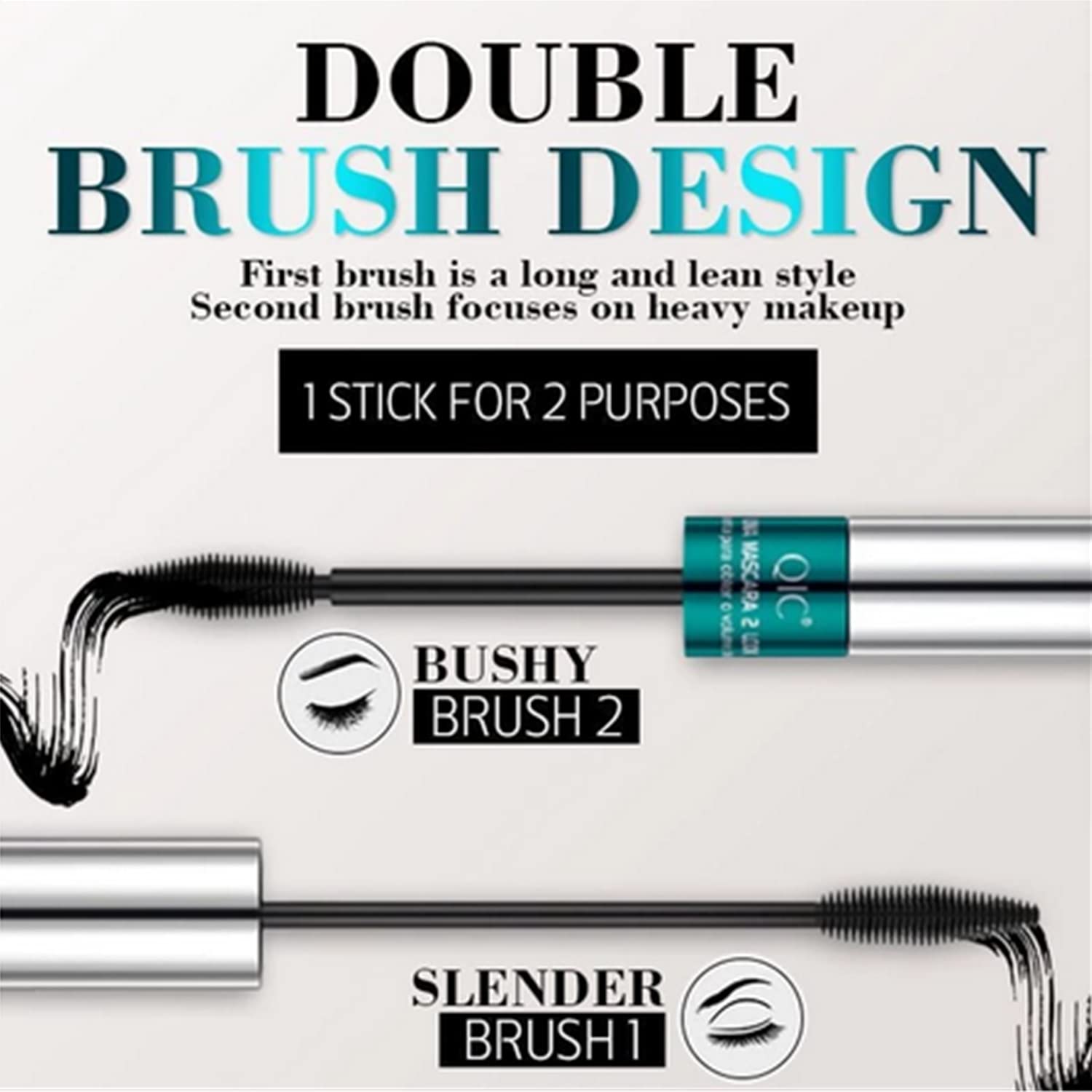 2 Pack Lash Cosmetics Mascara 5X Longer Lash Mascara, 2 In 1 Black Mascara Waterproof Mascara Volume And Length Eye Cosmetics Lo