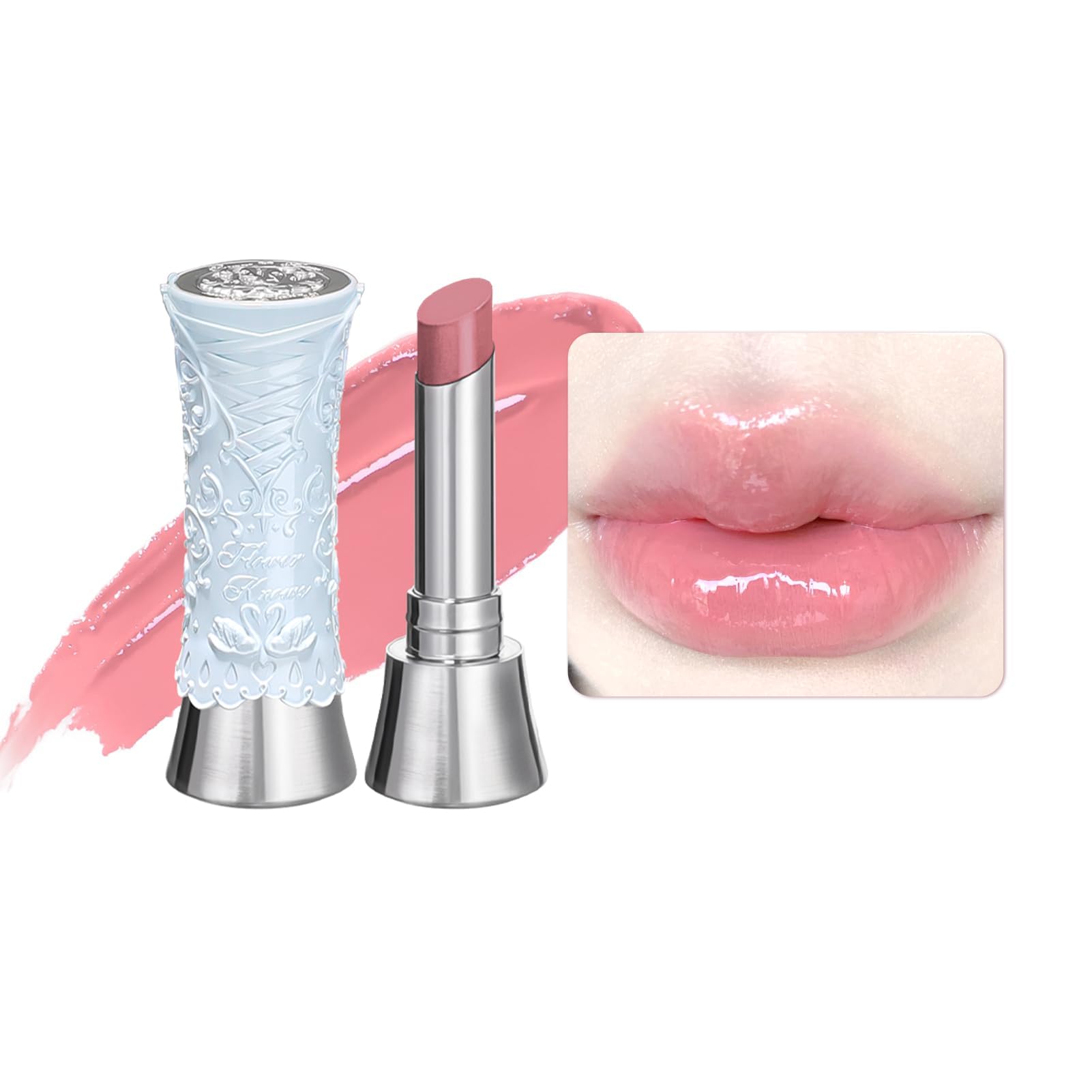 Flower Knows Swan Ballet Shine Solid Lip Gloss Stick-Moisturizing Tinted Lip Balm-Hydrating Lip Gloss in Balm-Long Lasting Lip M
